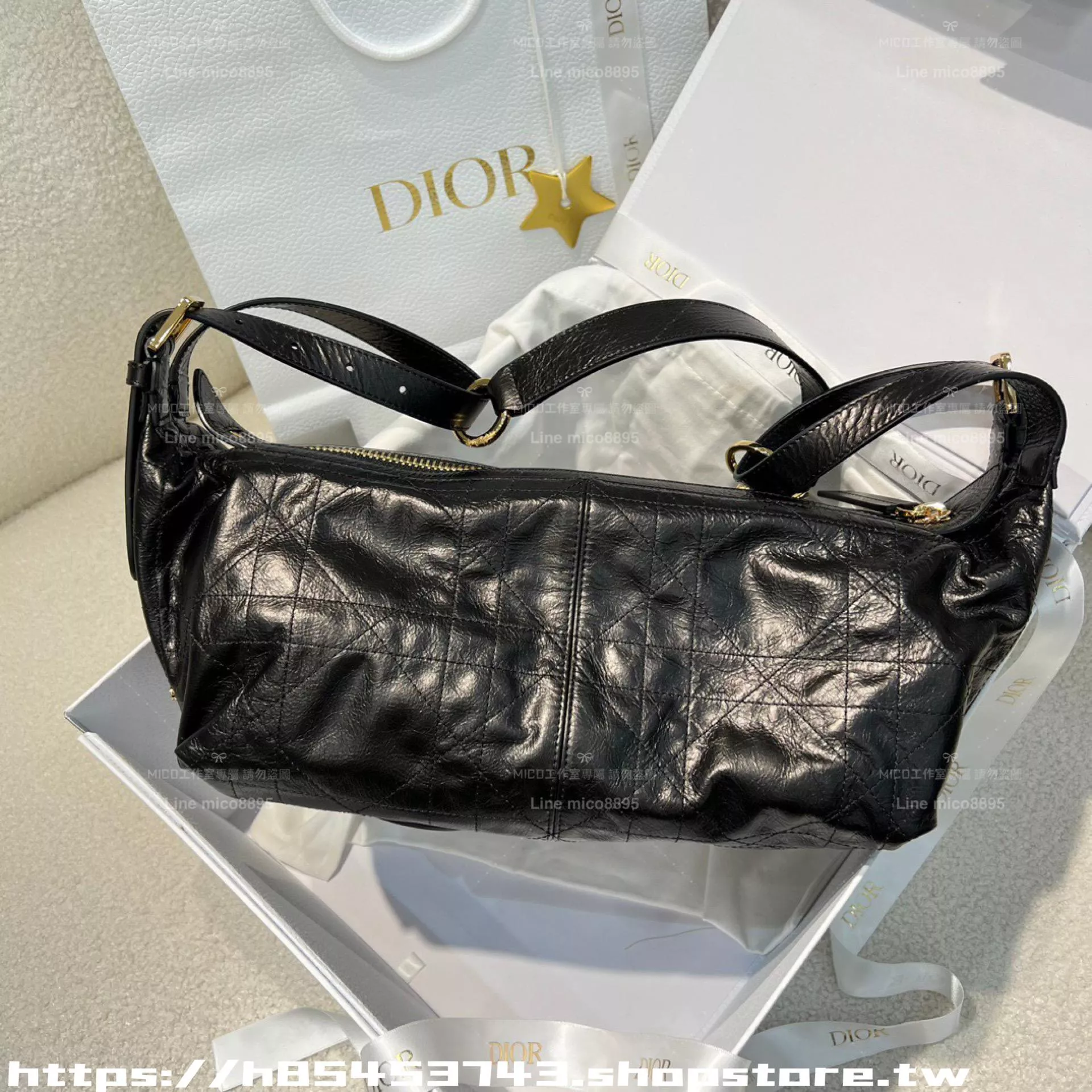 D-Journey 黑色中號元寶包｜經典老錢風肩背包 33cm