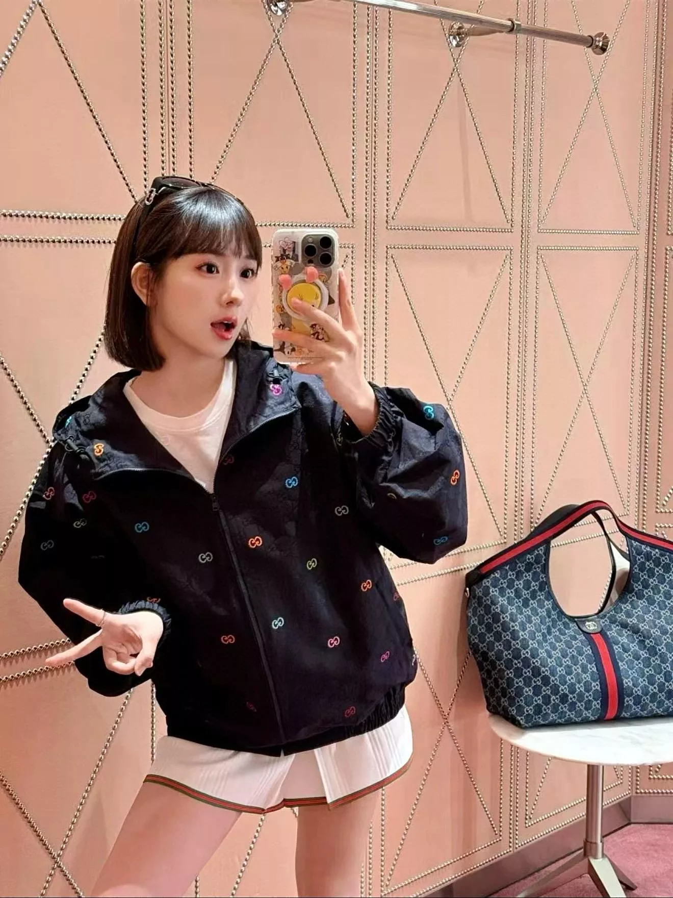 Gucci 復古雙G立體提花連帽外套｜S～XL