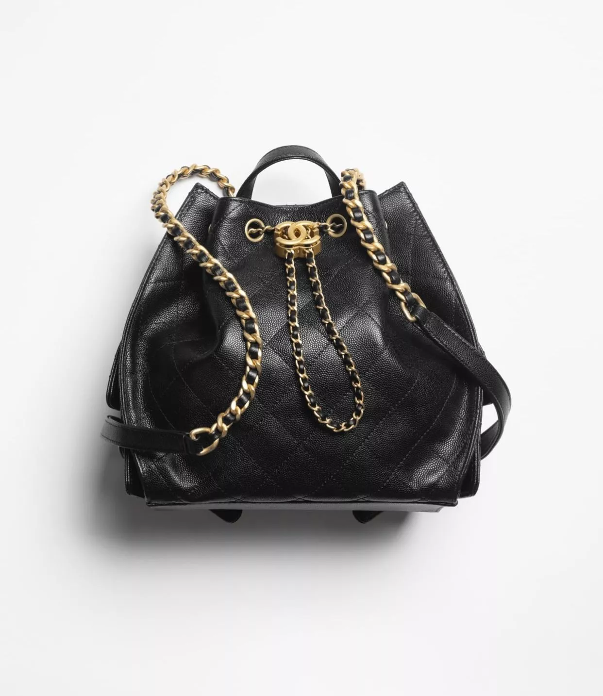 25B｜秋冬限定中號雙肩包｜黑色小球牛皮23cm