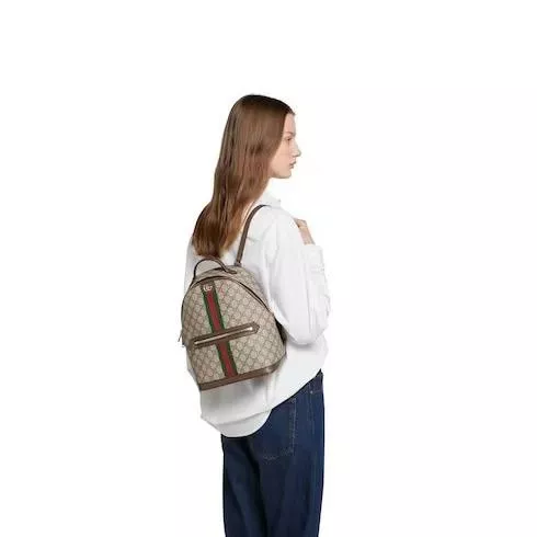 Gucci Ophidia 雙肩後背包 經典紅綠織帶 23.5x30x13cm 836856