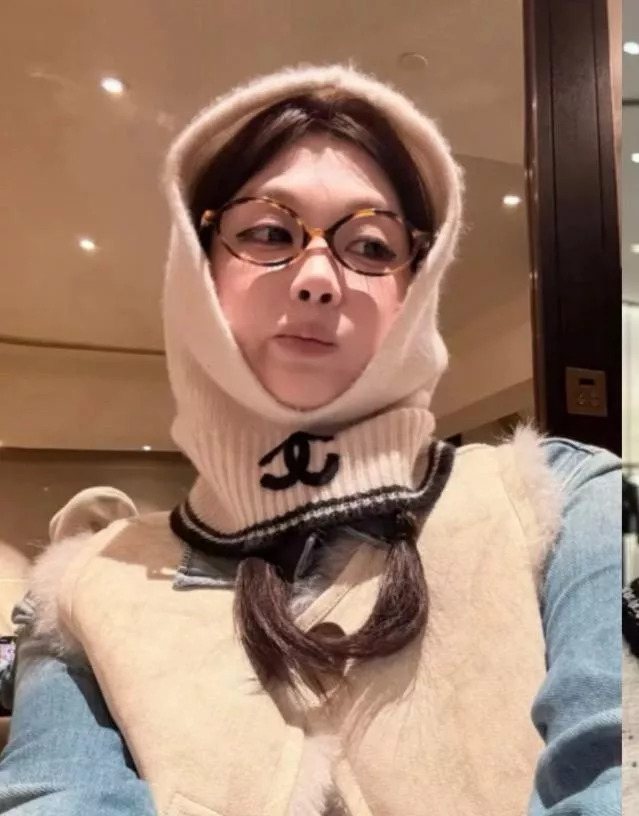 Chanel 25B高訂款・杏色 雙用巴拉克拉法羊絨帽