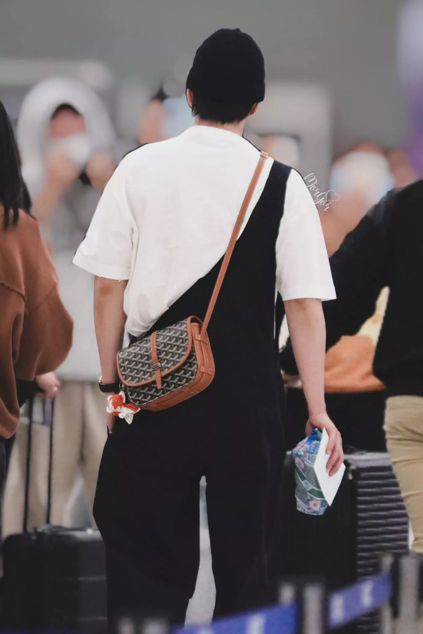 Goyard 焦糖色 復古郵差包 Belvedere PM ／22cm／可調肩帶設計