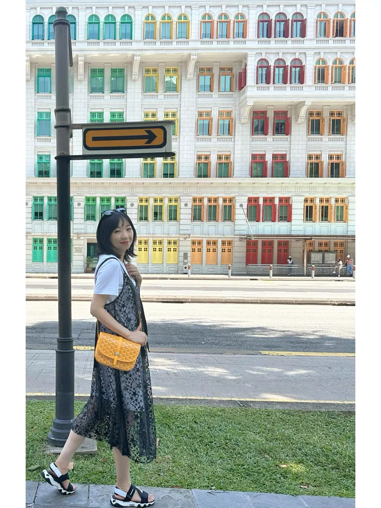 Goyard 黃色 復古郵差包 Belvedere PM ／22cm／可調肩帶設計