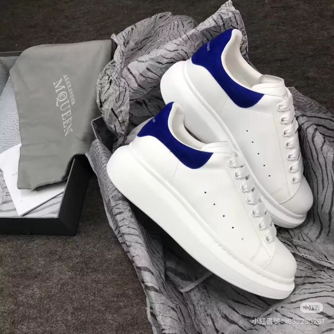 Alexander McQueen 寶藍色絨面 情侶款 麥昆運動鞋休閒鞋 厚底鞋