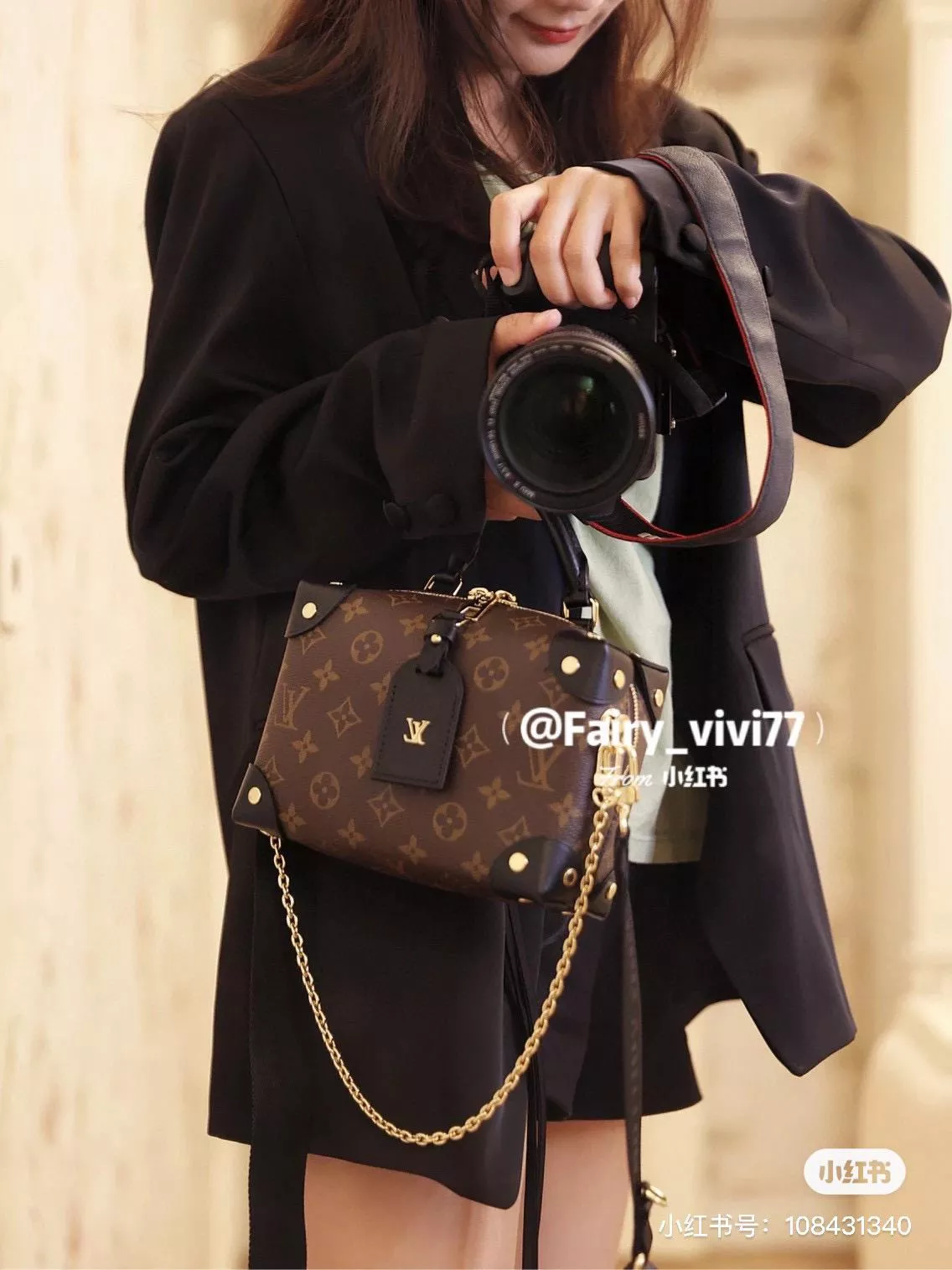 【Petite Malle Souple 手袋】M45571／老花柳釘款