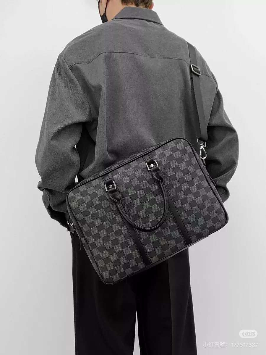 【Porte Documents Voyage 公文包】黑格 M41478／芯片