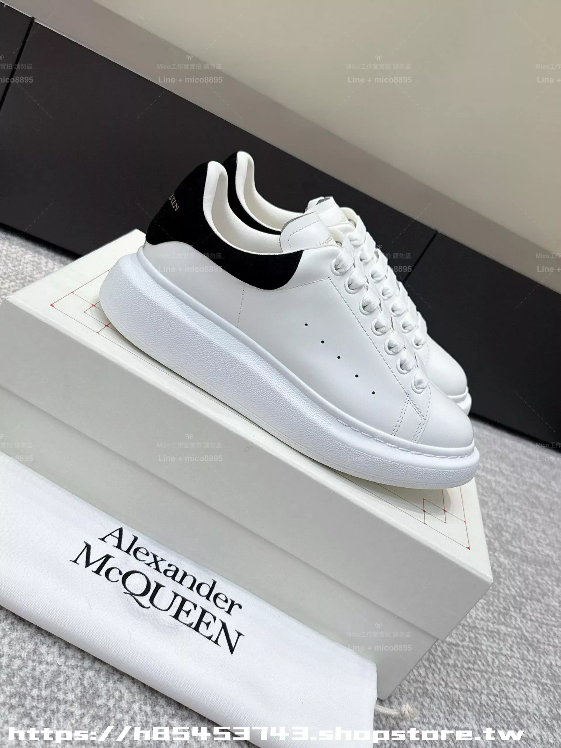 Alexander McQueen 絨面黑 情侶款 麥昆運動鞋休閒鞋 厚底鞋