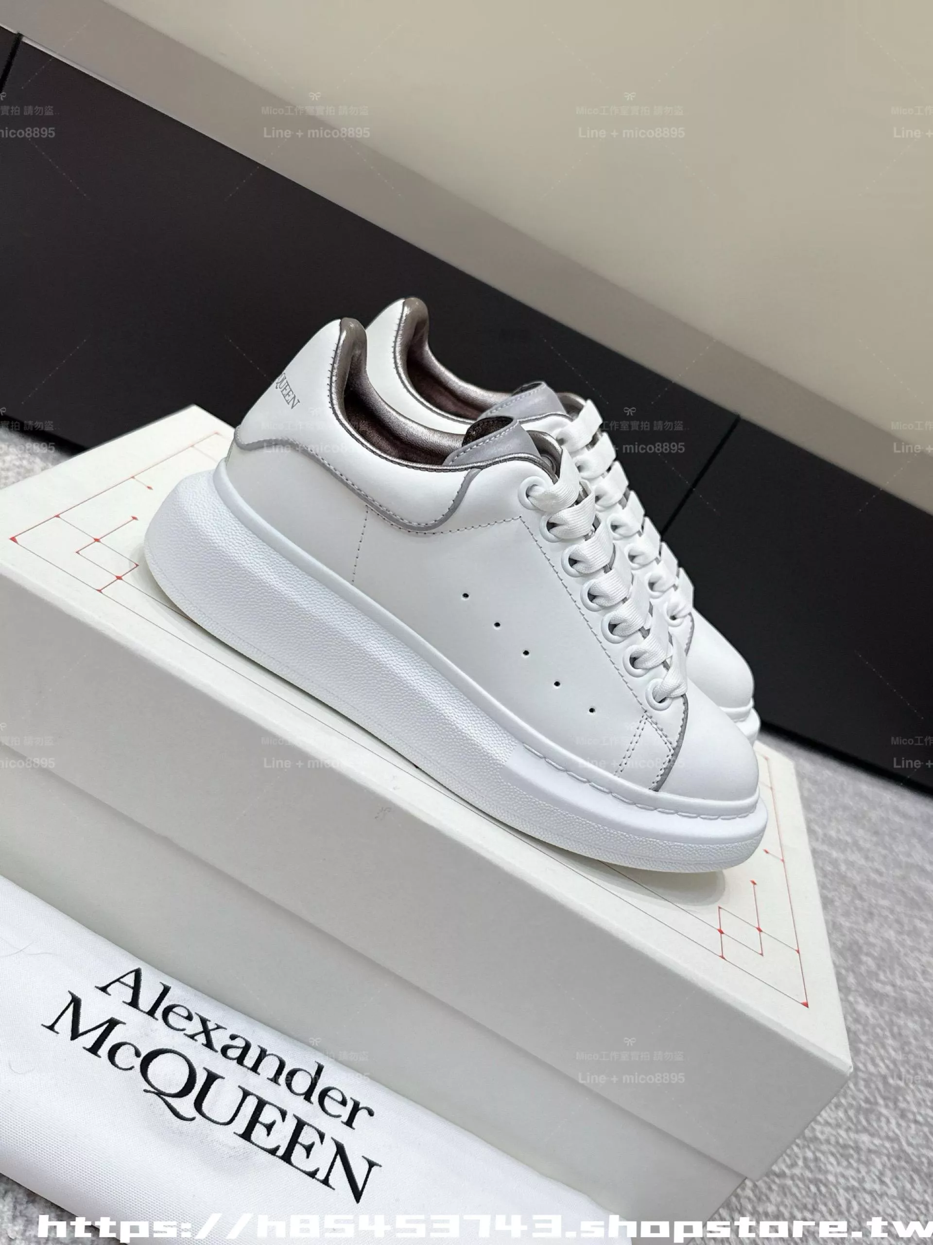 Alexander McQueen 灰線 情侶款 麥昆運動鞋休閒鞋 厚底鞋