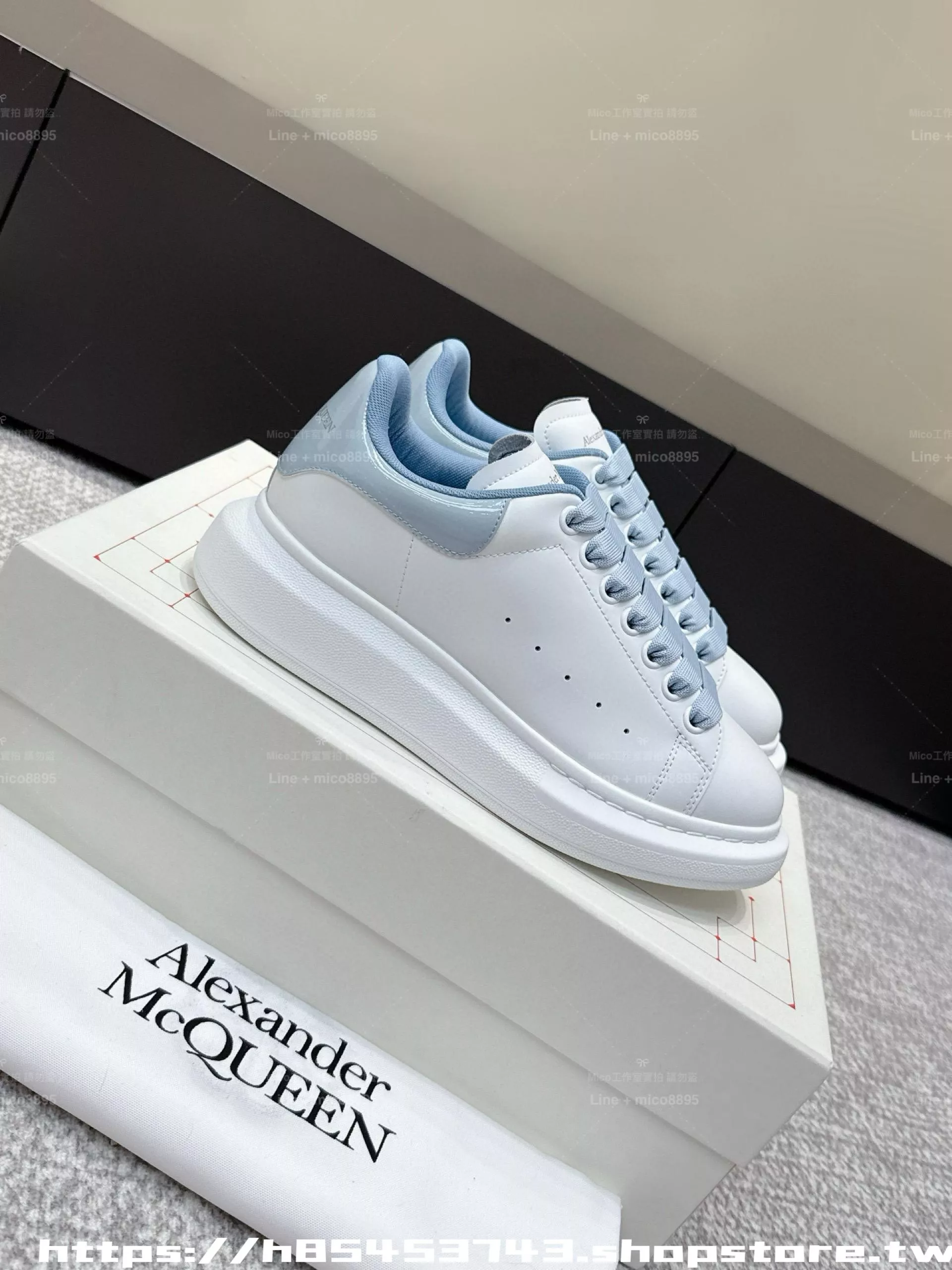 Alexander McQueen 果凍藍尾 情侶款 麥昆運動鞋休閒鞋 厚底鞋