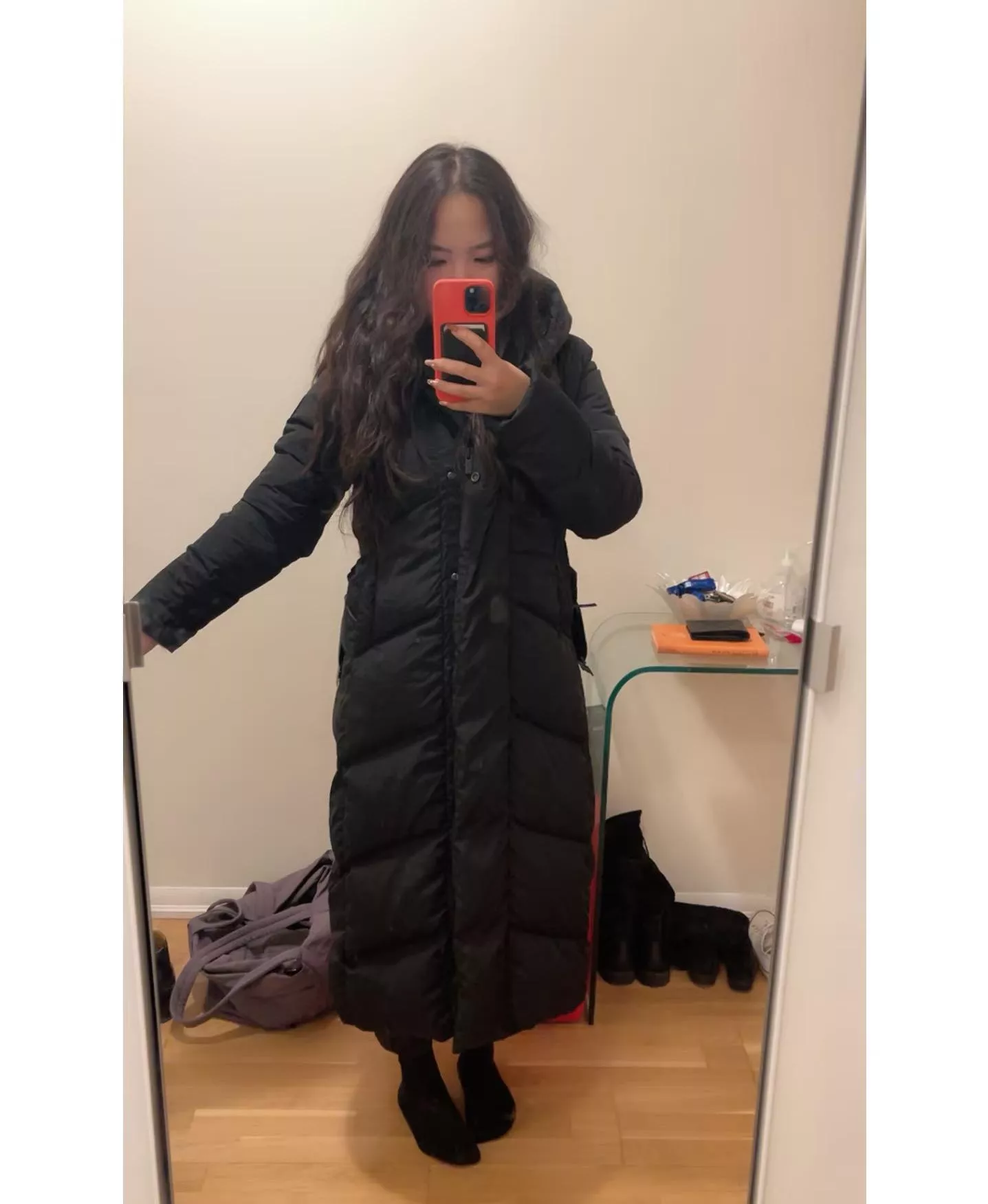 Canada Goose 加拿大鵝 黑色 Marlow女士收腰超長版羽絨外套（S／M／L）