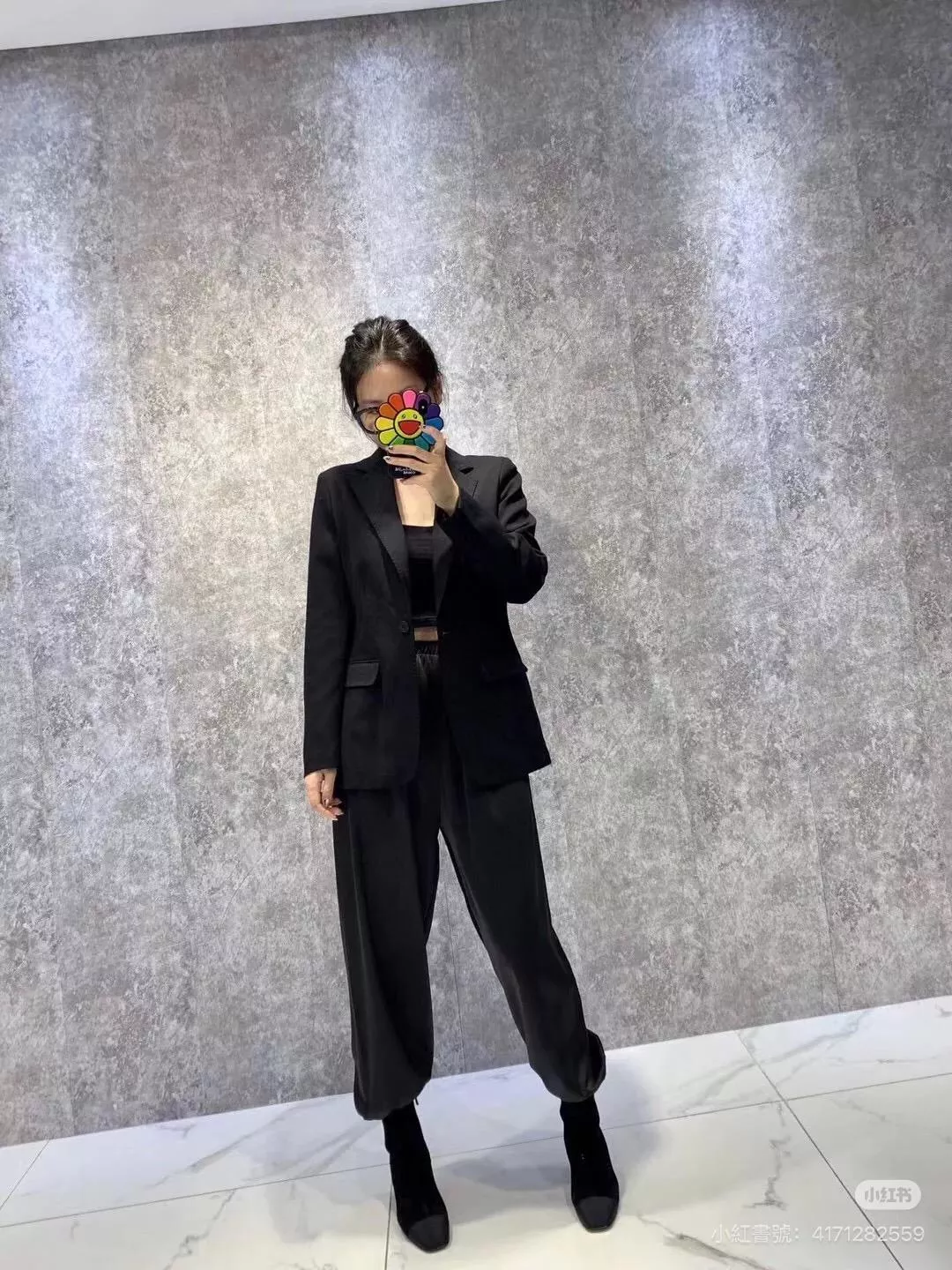 Chanel｜羊京黑 拼接裸靴『雙C粗跟彈力短靴』5cm跟高・優雅百搭款