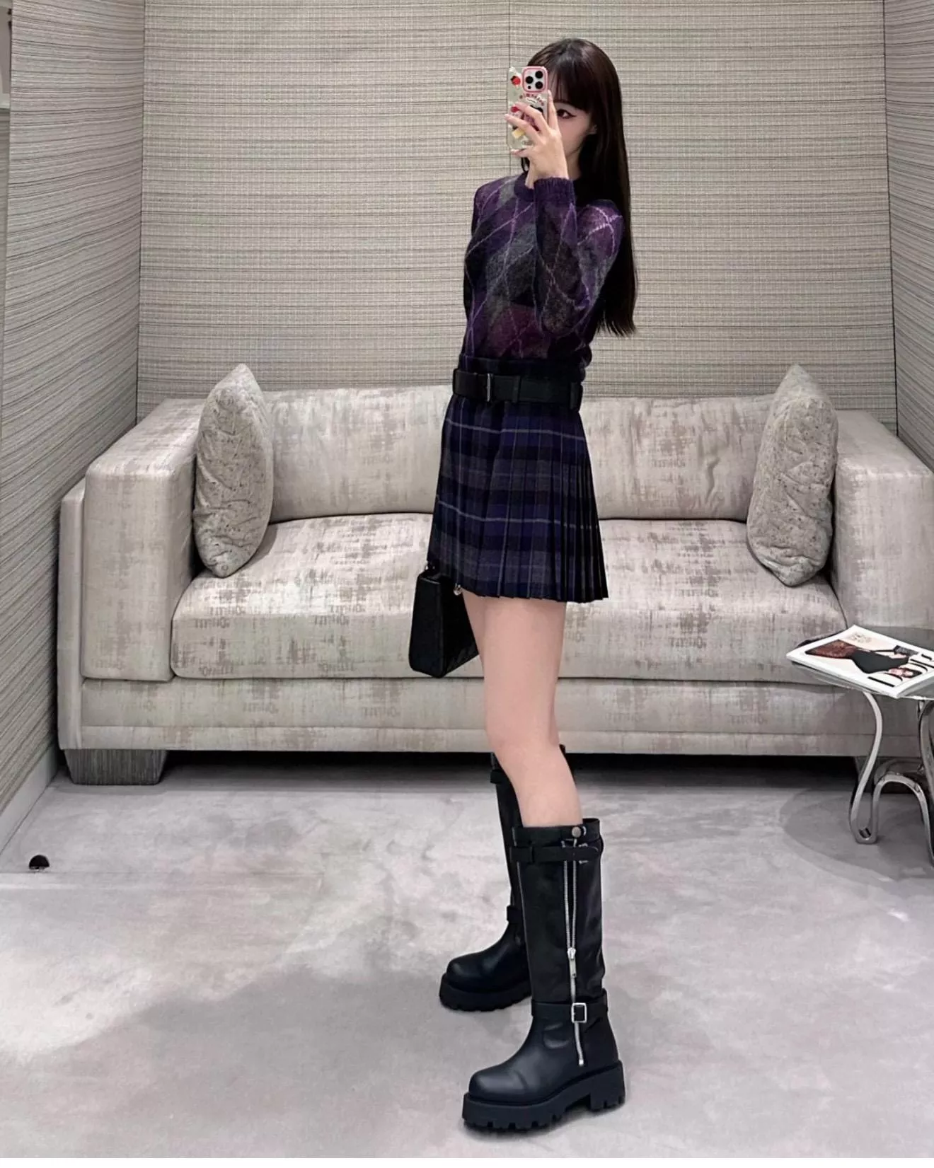 Dior｜雙帶扣長筒靴・復古機車風明星同款｜熱巴上身款