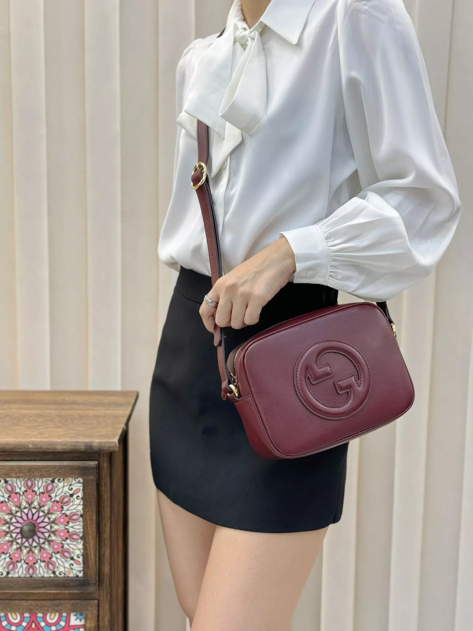 GUCCI 經典 安可拉紅 Blondie雙G相機包・斜挎包 21cm