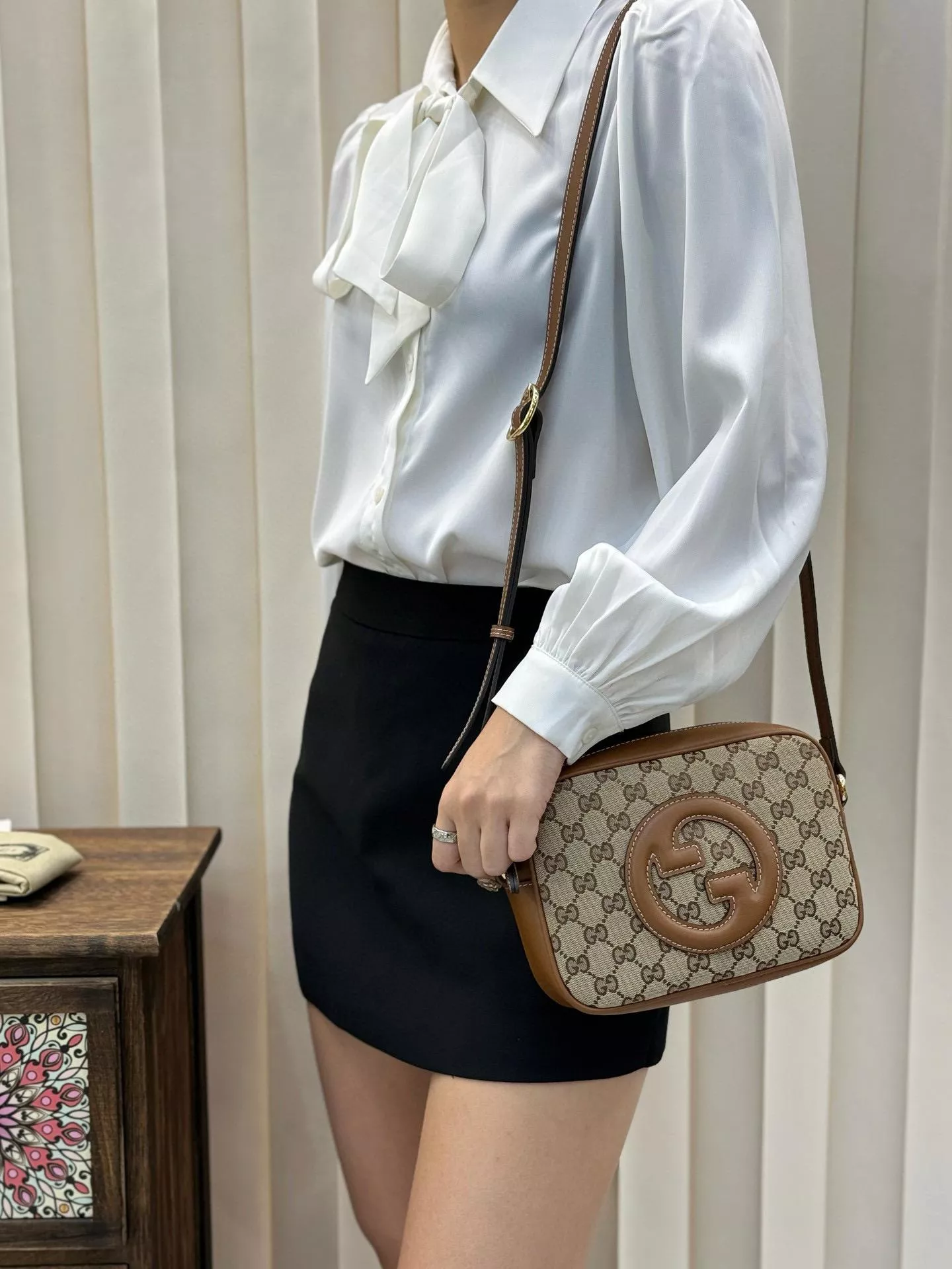 GUCCI 經典老花款 Blondie雙G相機包・斜挎包 21cm