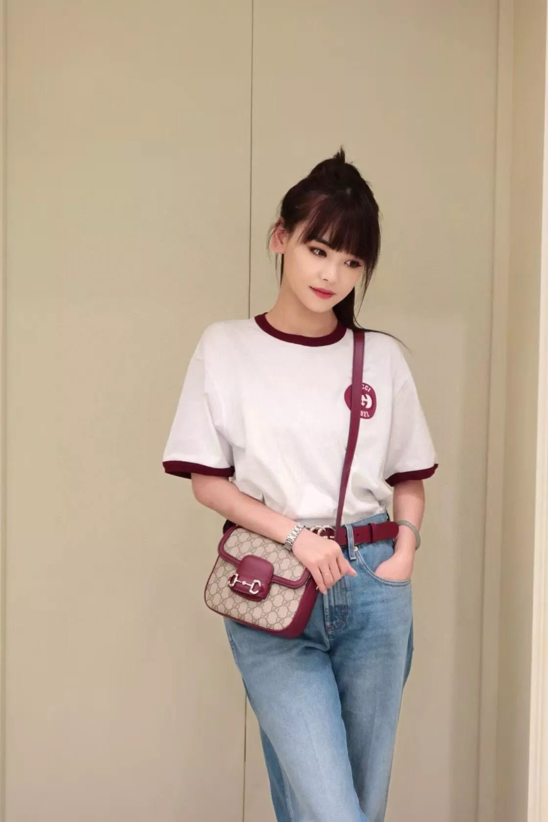 GUCCI｜新版本 小號/20cm Horsebit 1955 馬鞍包 安可拉紅（型號 815178）