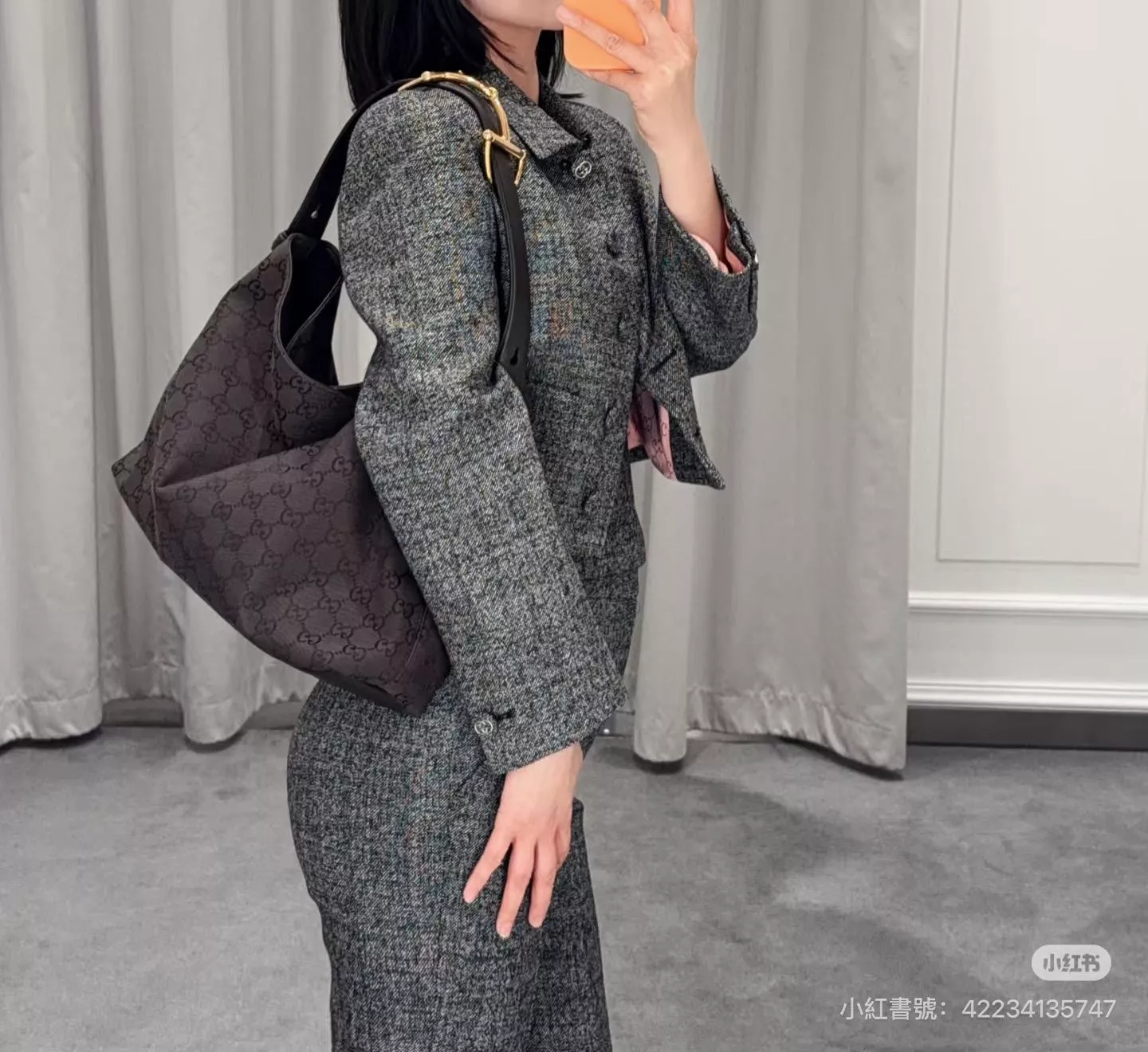 Gucci｜Beatrix 系列中號托特包（型號：850926／巧克力色）