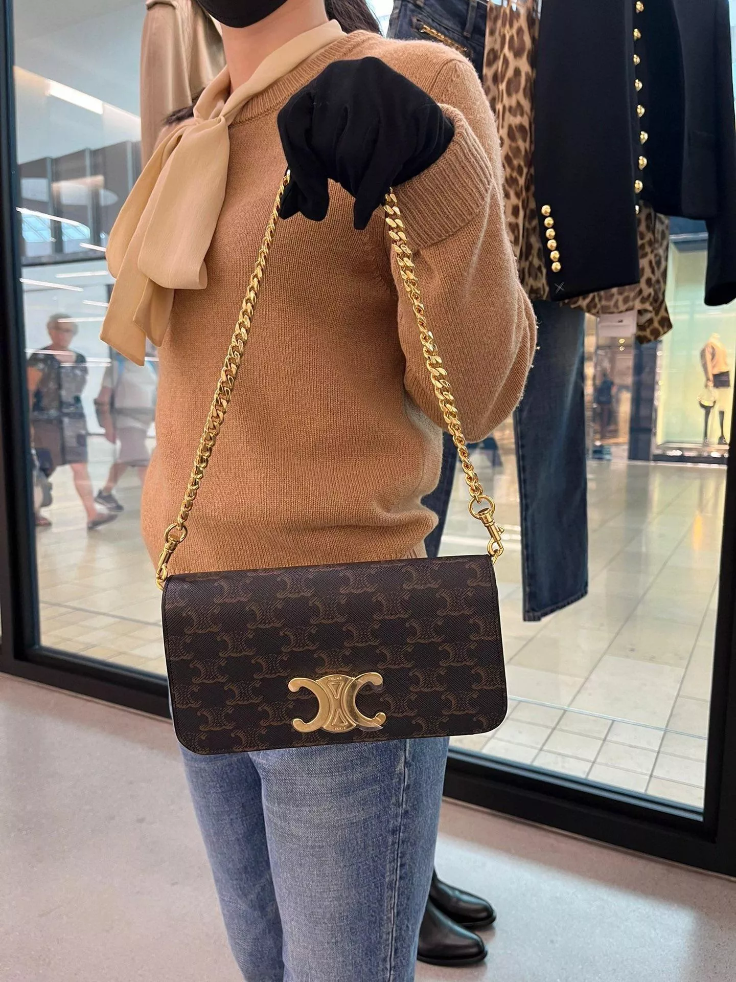 CELINE｜MULTIPOCHETTE TRIOMPHE 印花牛皮迷你手袋