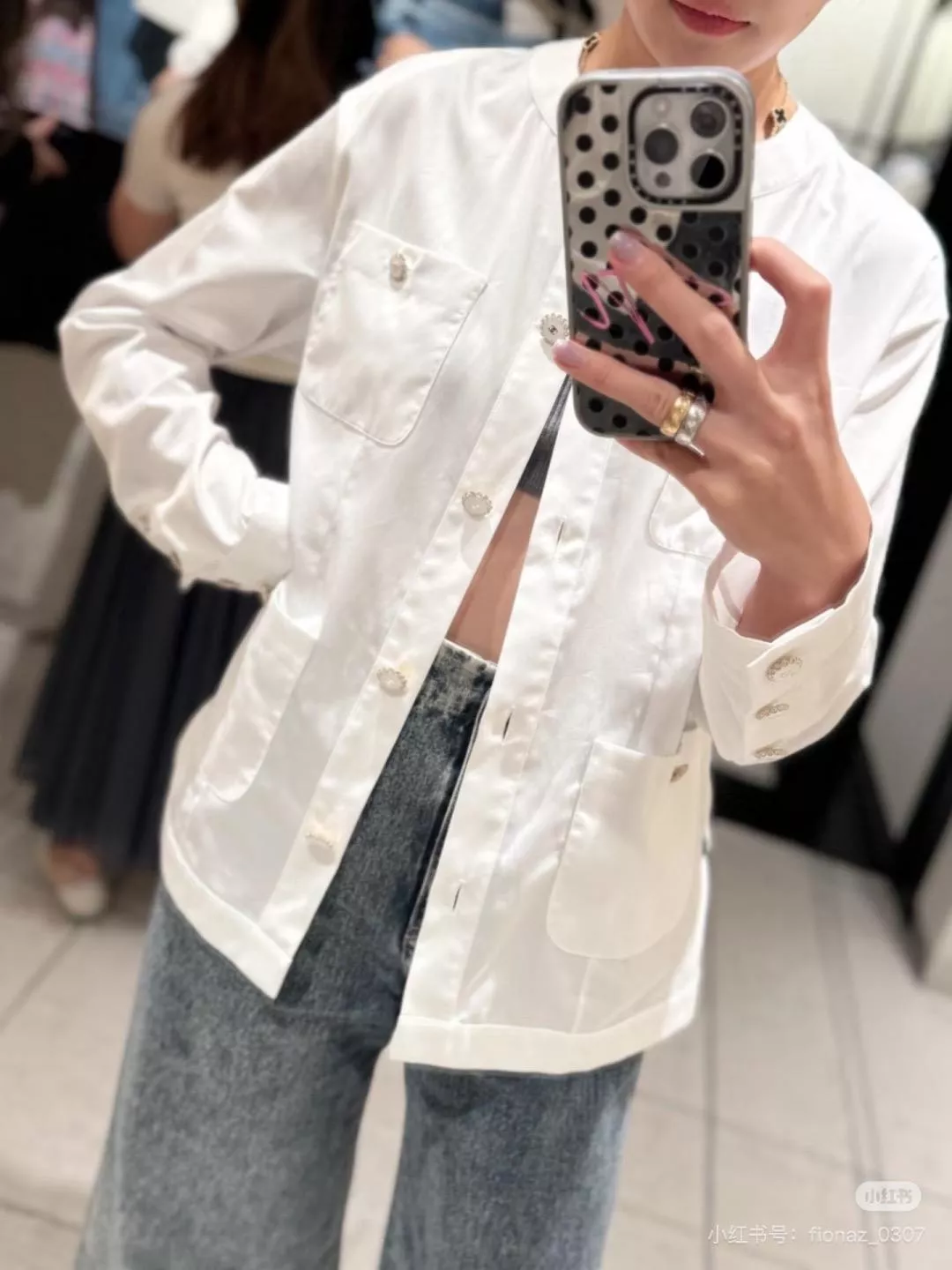 CHANEL 25K 四口袋立體剪裁棉府紗襯衫外套（36/38/40）