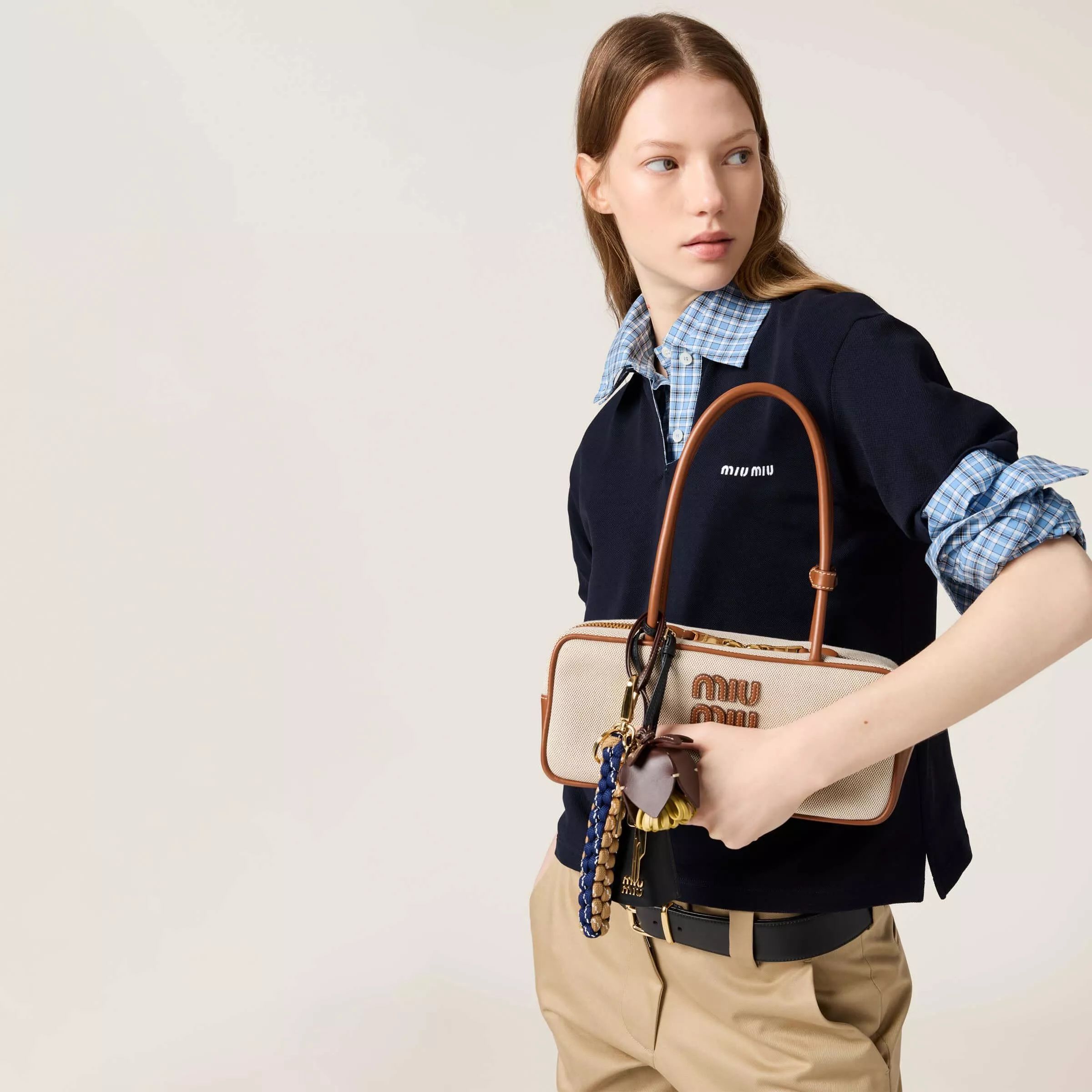 Miu Miu｜5BB173 Beau 羊皮革小號手袋 （做舊擦色款）