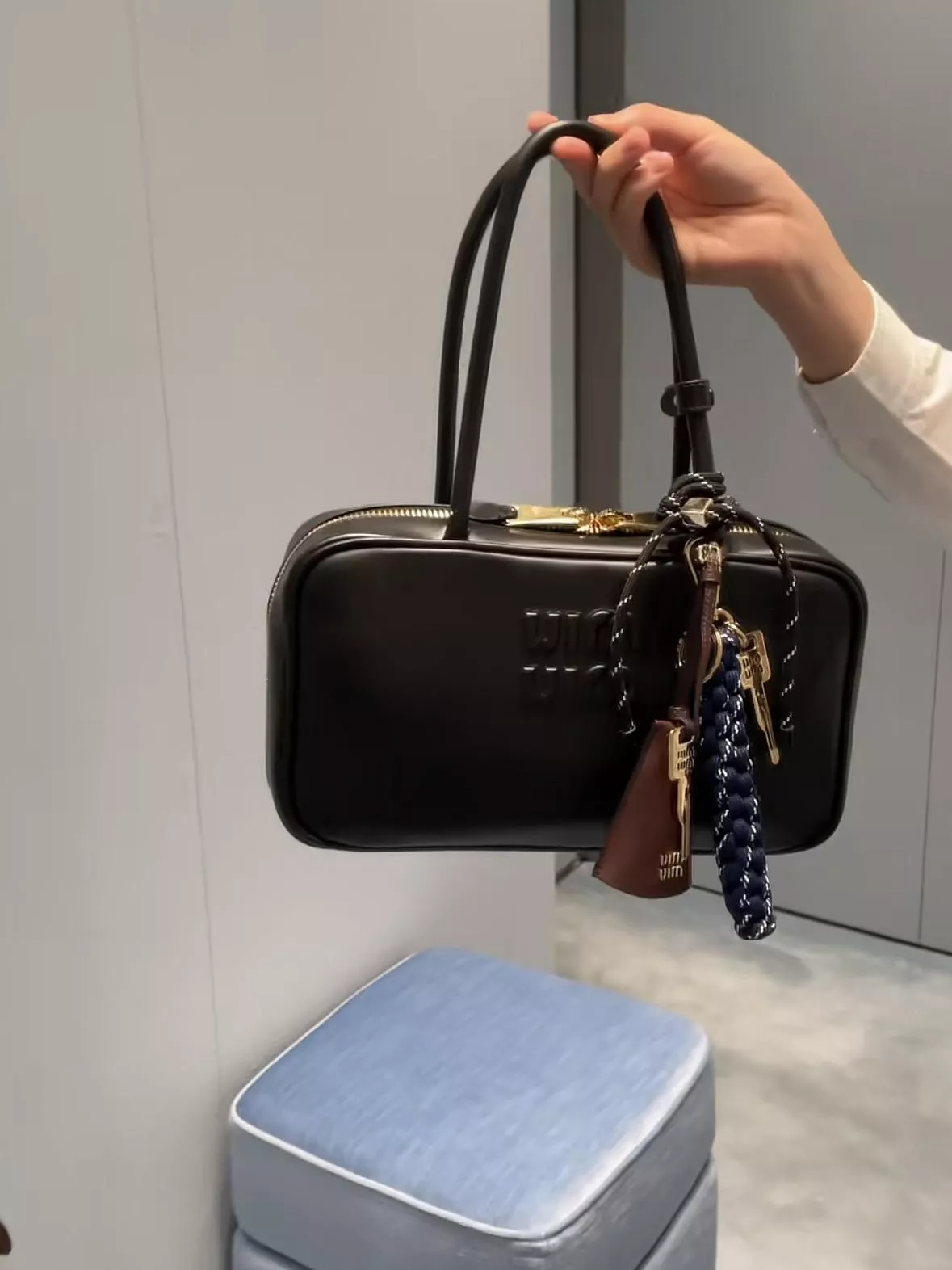 Miu Miu｜BEAU 公文包中號（黑色）5BB172 30cm