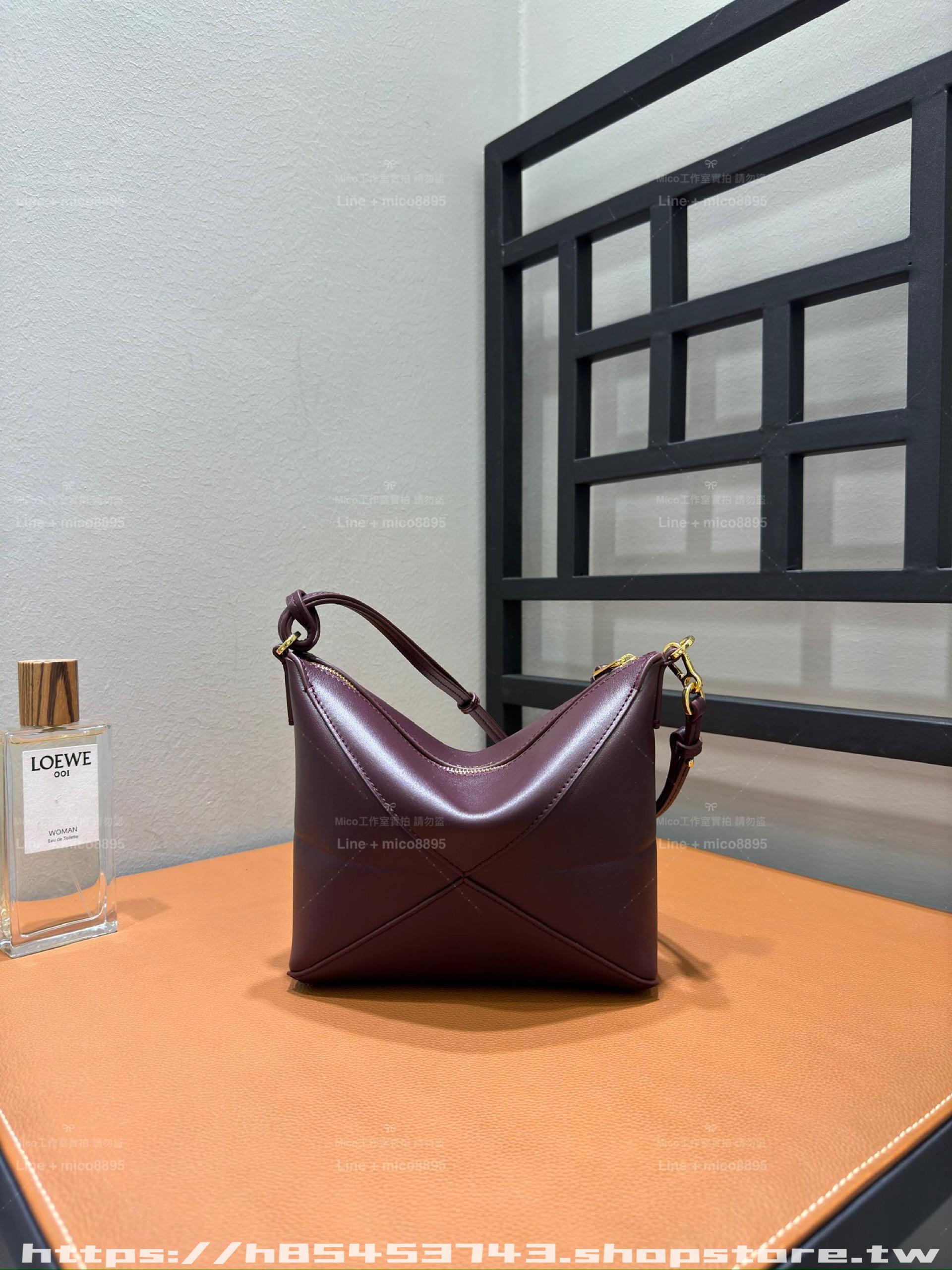 LOEWE｜酒紅色Puzzle Fold Pouch 手袋23cm | Mico高端訂製