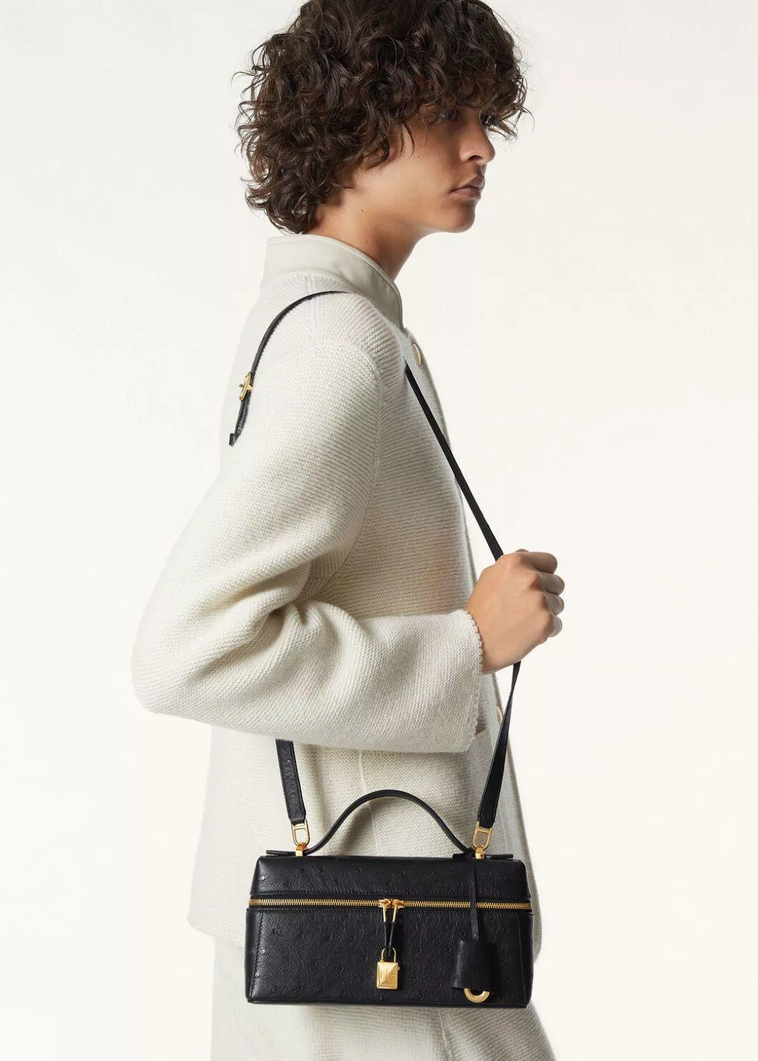 Loro Piana Extra Bag L23 高定手袋｜南非進口鴕鳥皮 黑色 稀有皮革 IT Bag（23×12×7cm）