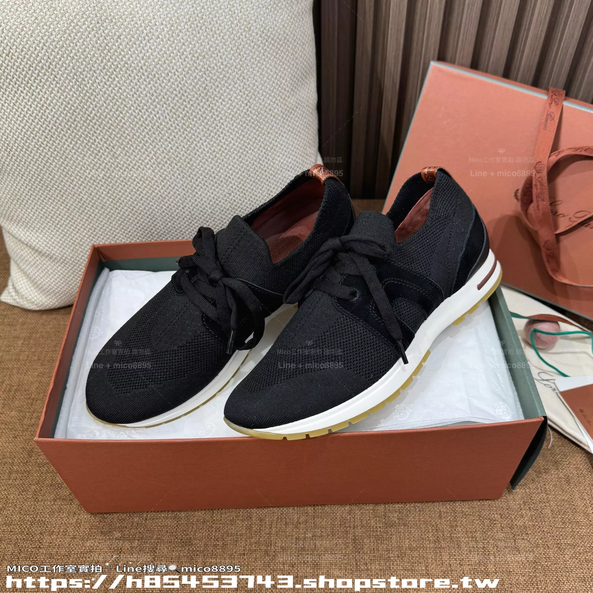 Loro Piana｜黑色 360 Flexy Walk 女士羊毛運動鞋（35–42碼）輕盈舒適・休閒百搭款