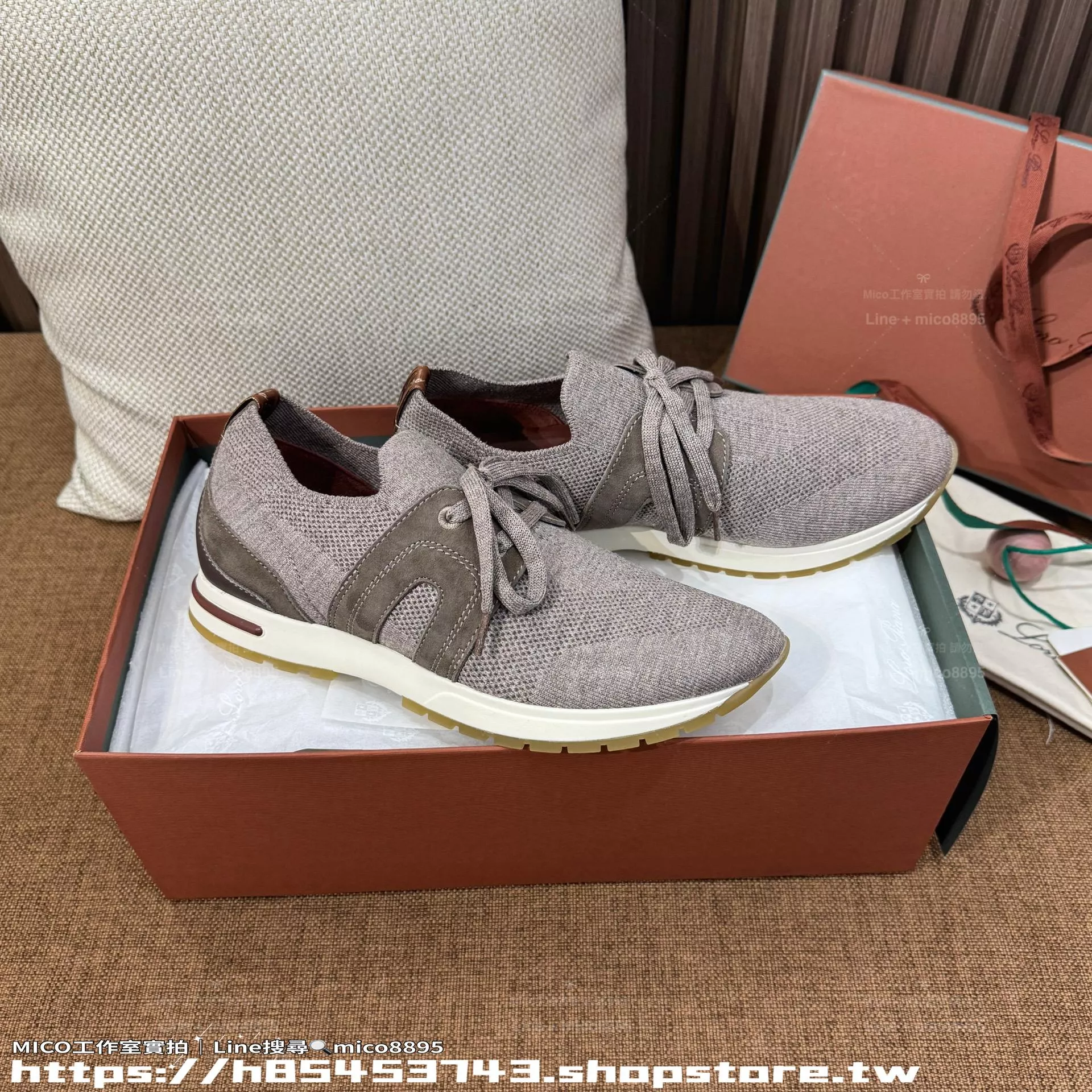 Loro Piana｜灰駝色 360 Flexy Walk 女士羊毛運動鞋（35–42碼）輕盈舒適・休閒百搭款