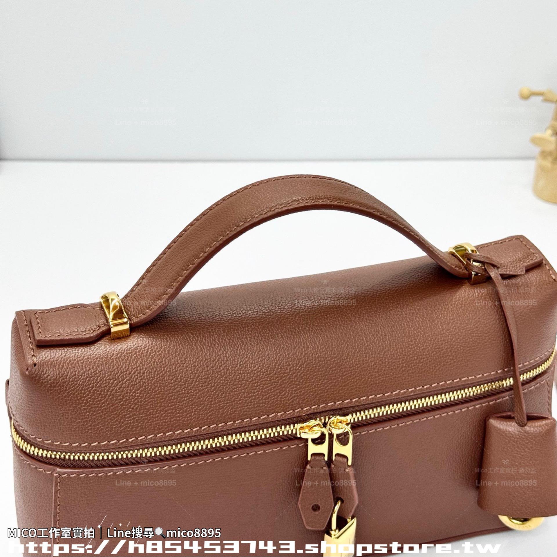 Loro Piana Extra Bag L23 手袋焦棕色牛皮革高定版｜老錢極簡風（23×12