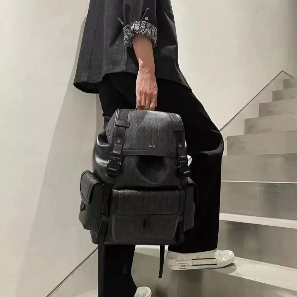 DIOR 黑色 Diamond Modogram 雙肩包 後背包｜43×51×20cm