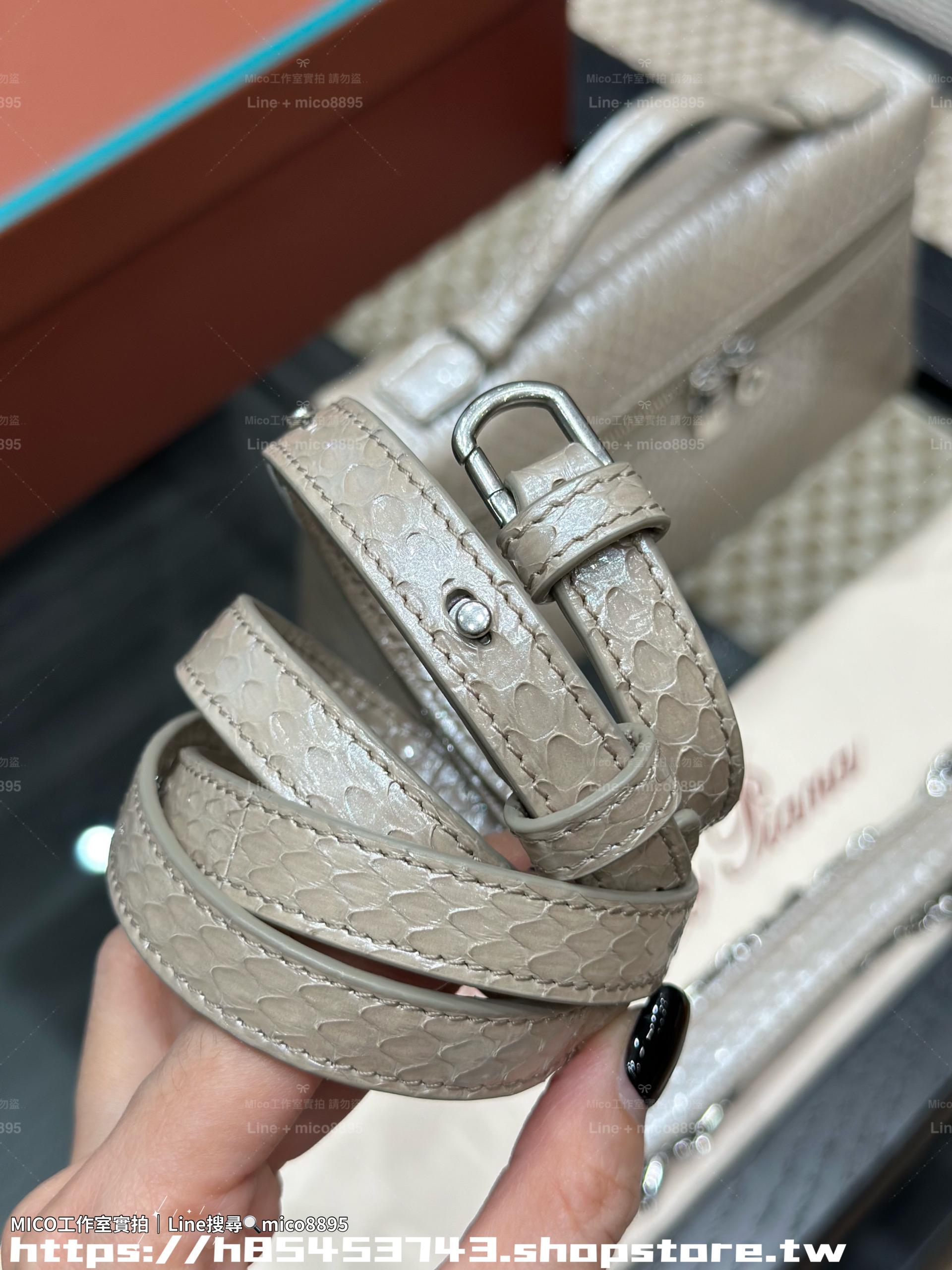 Loro Piana Extra Pocket L19 手袋｜香檳銀水蛇皮奢華限定款（19×11