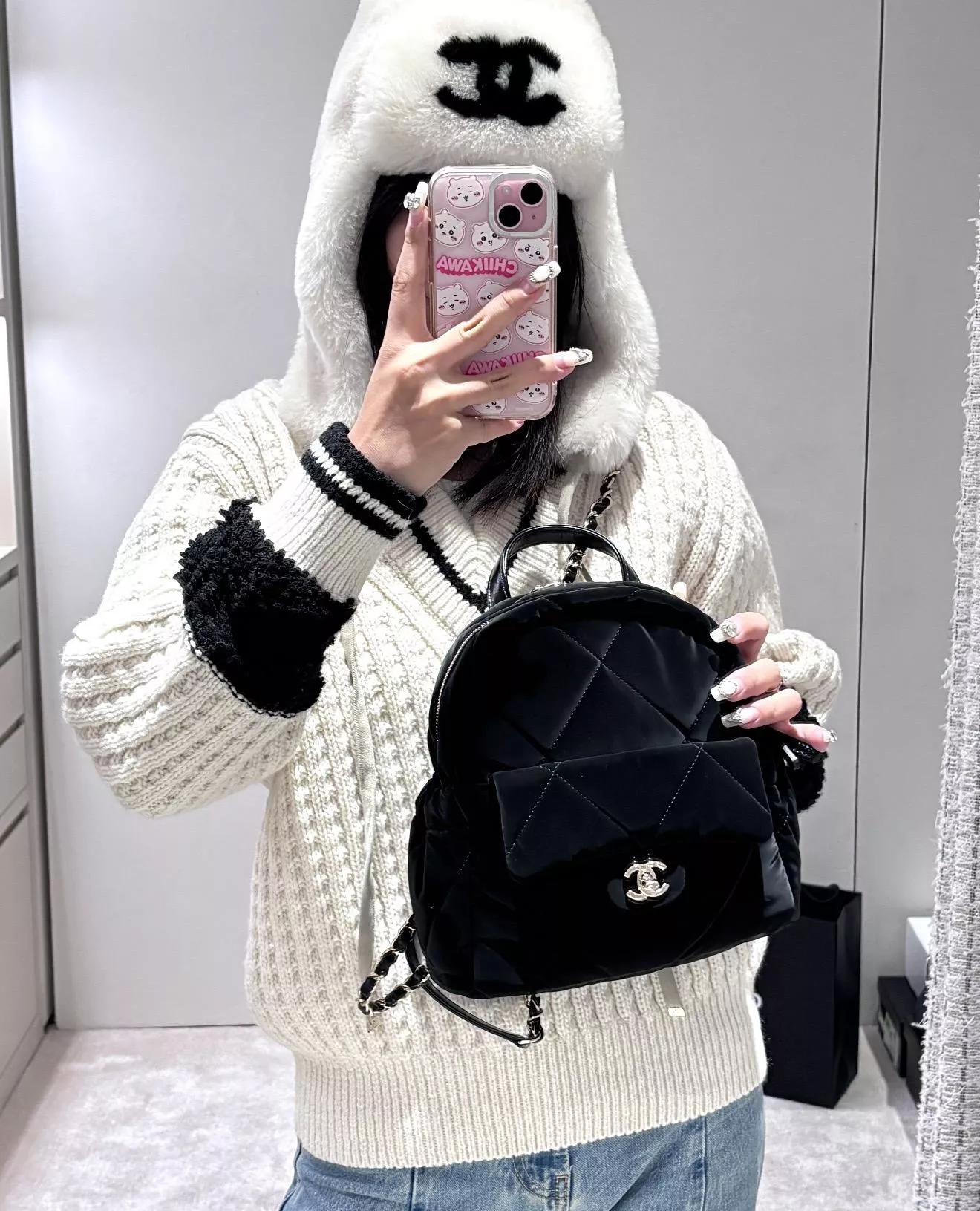 25N Coco Neige 絲絨雙肩包｜25×25×10cm（滑雪系列）