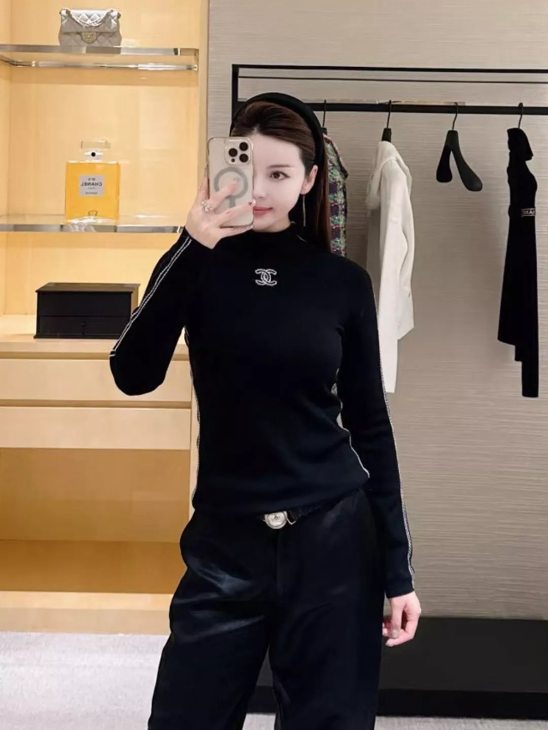 25N 基礎款 半高領彈力細羊毛打底衫｜黑｜36／38／40