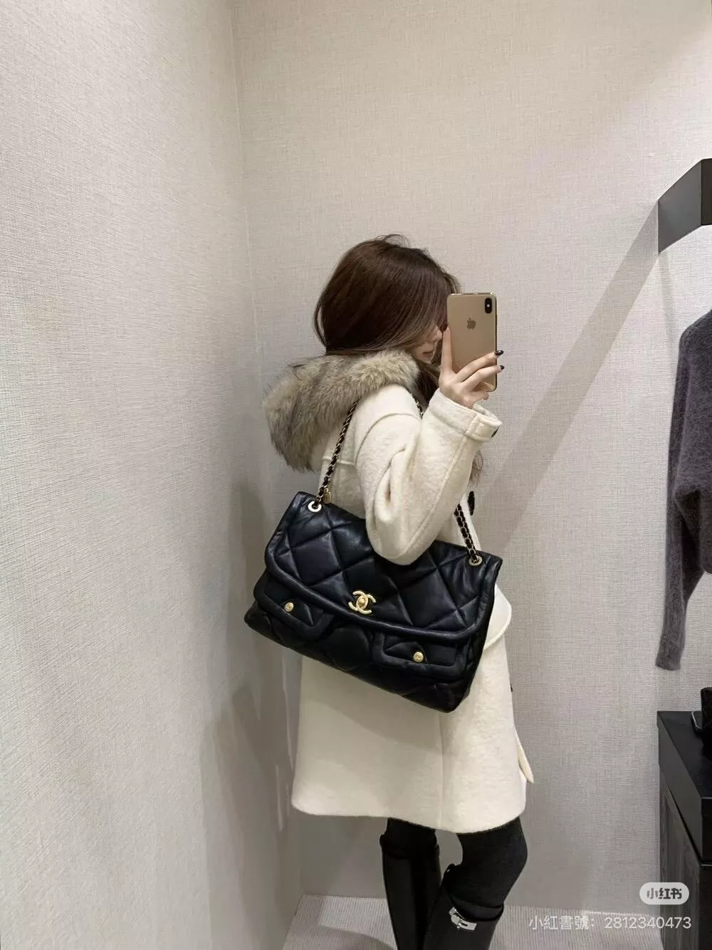 25K 雙口袋翻蓋包｜大號 經典大菱格・雙口袋設計 38cm