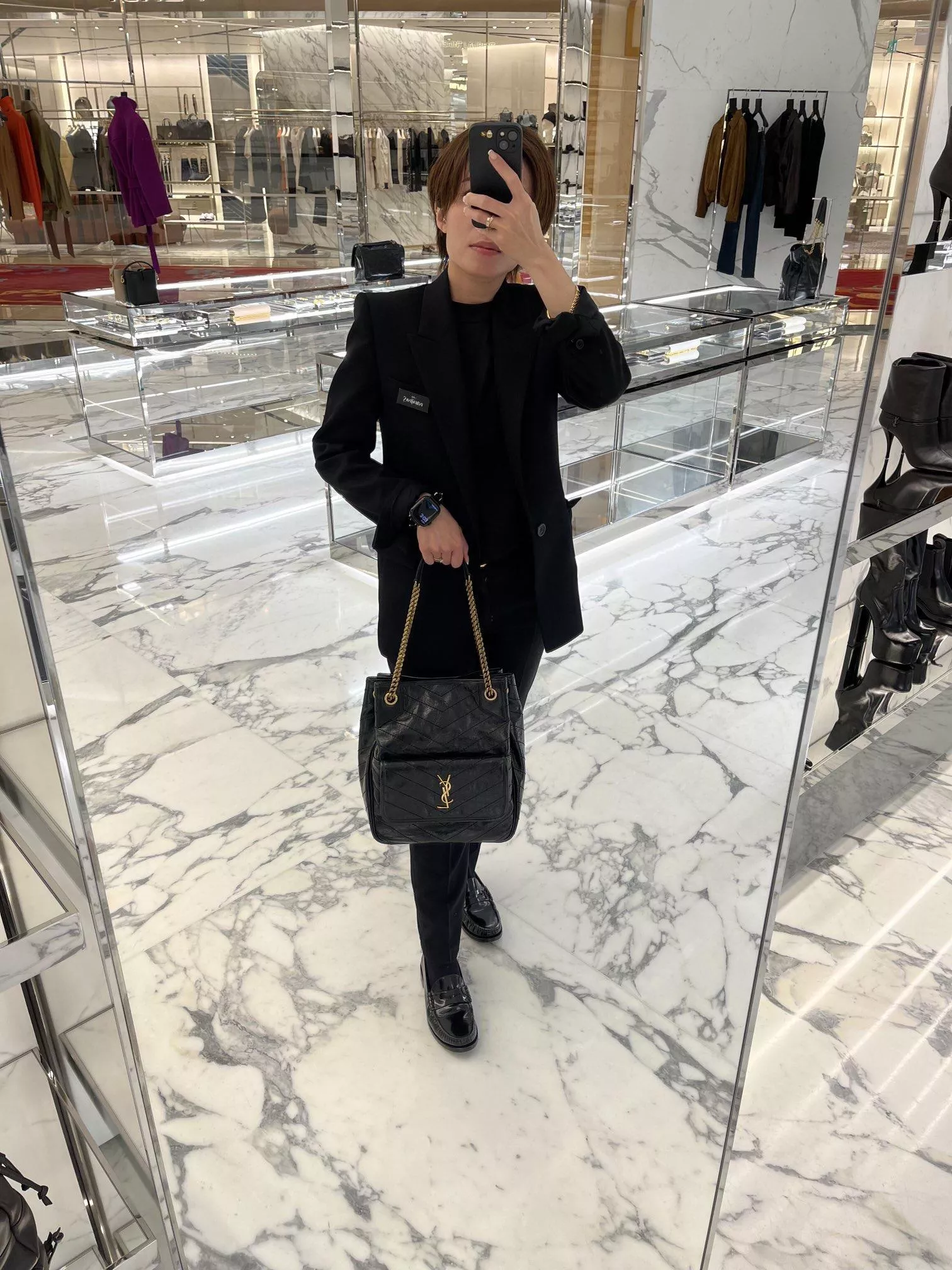 NIKI 系列 郵差購物袋｜油蠟抓皺牛皮・古銅五