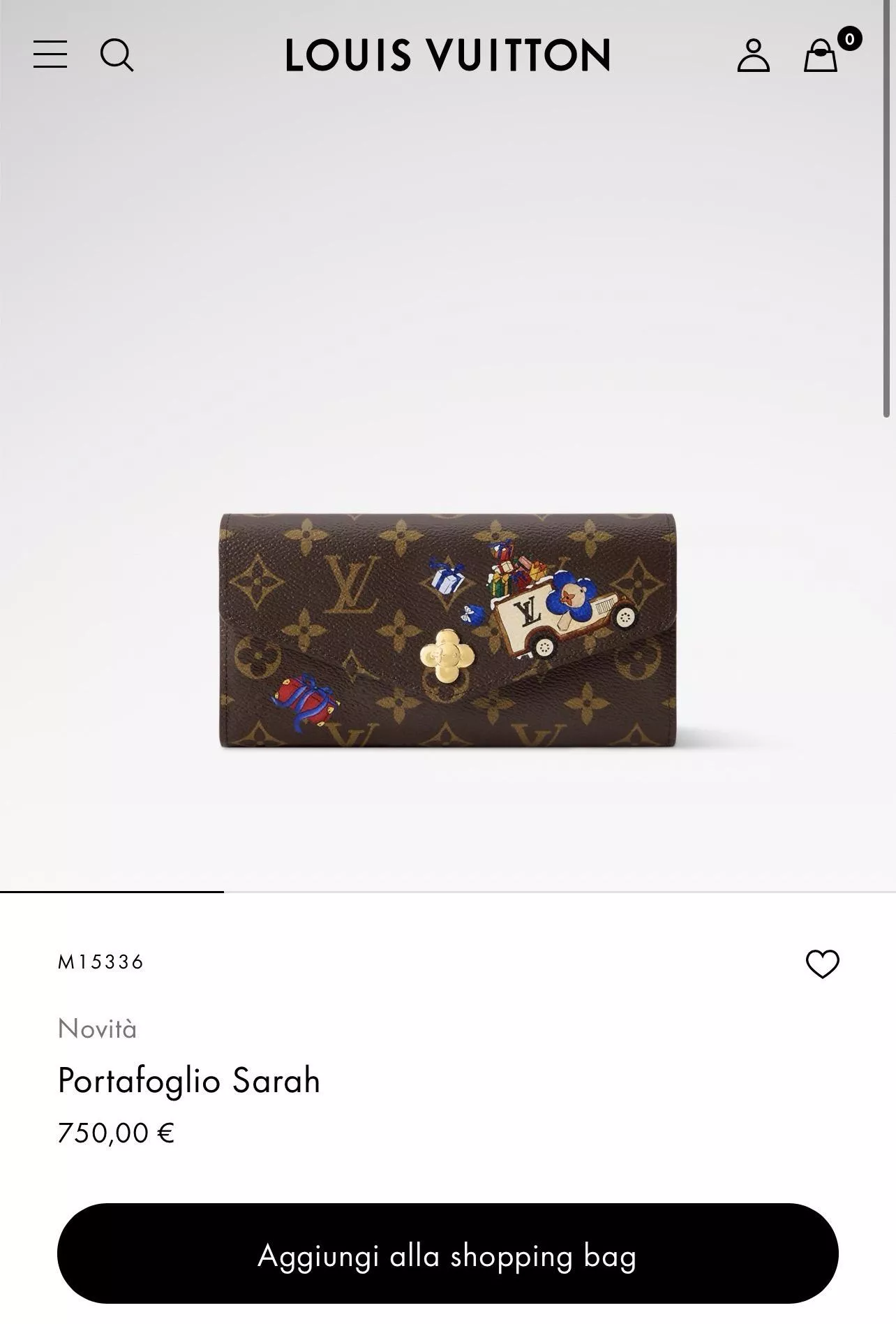 M15336 2025 聖誕系列 Sarah 長款信封錢夾｜Monogram 帆布