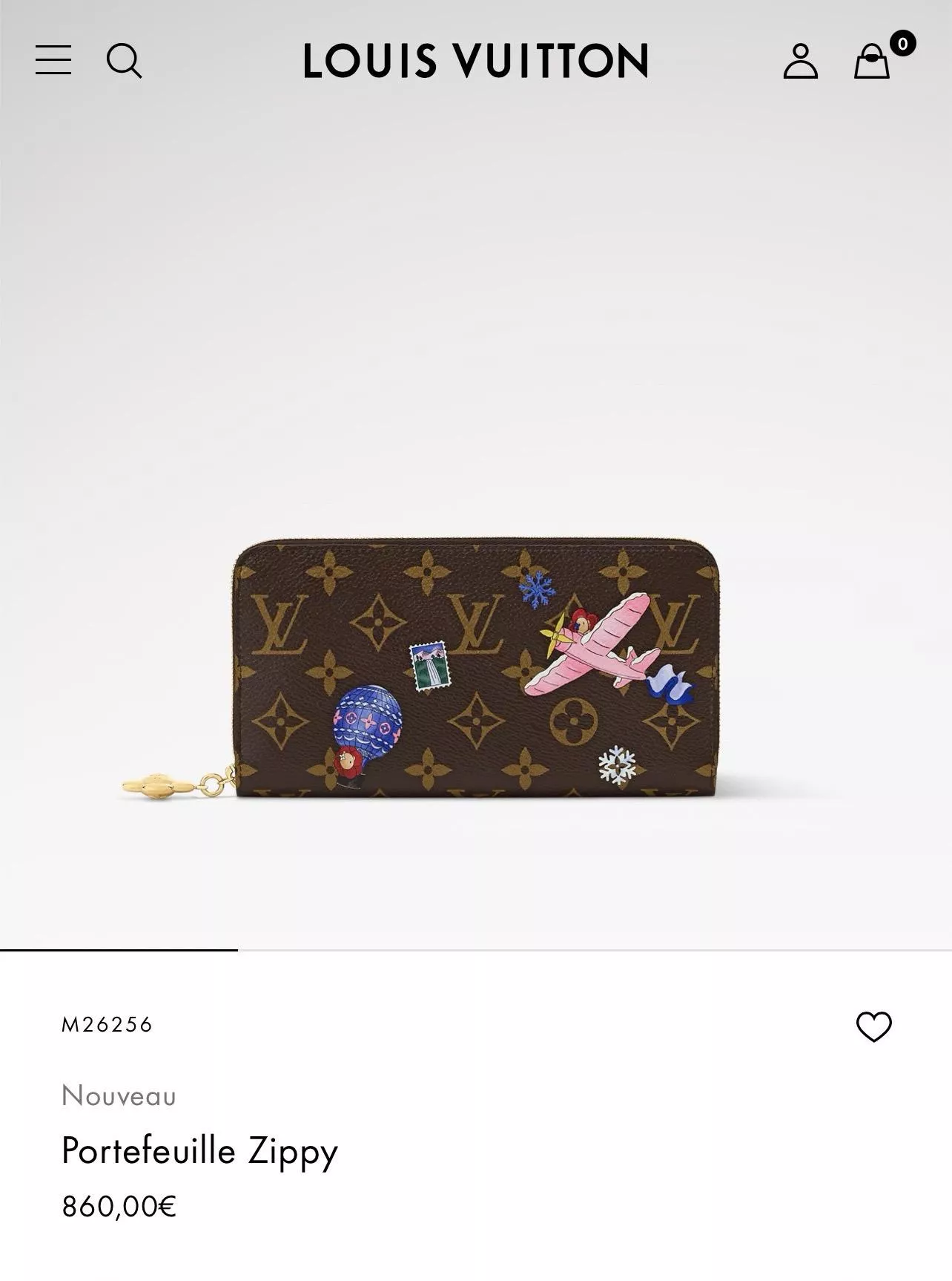 M26256 聖誕系列 Zippy 長款拉鍊錢夾｜Monogram 帆布