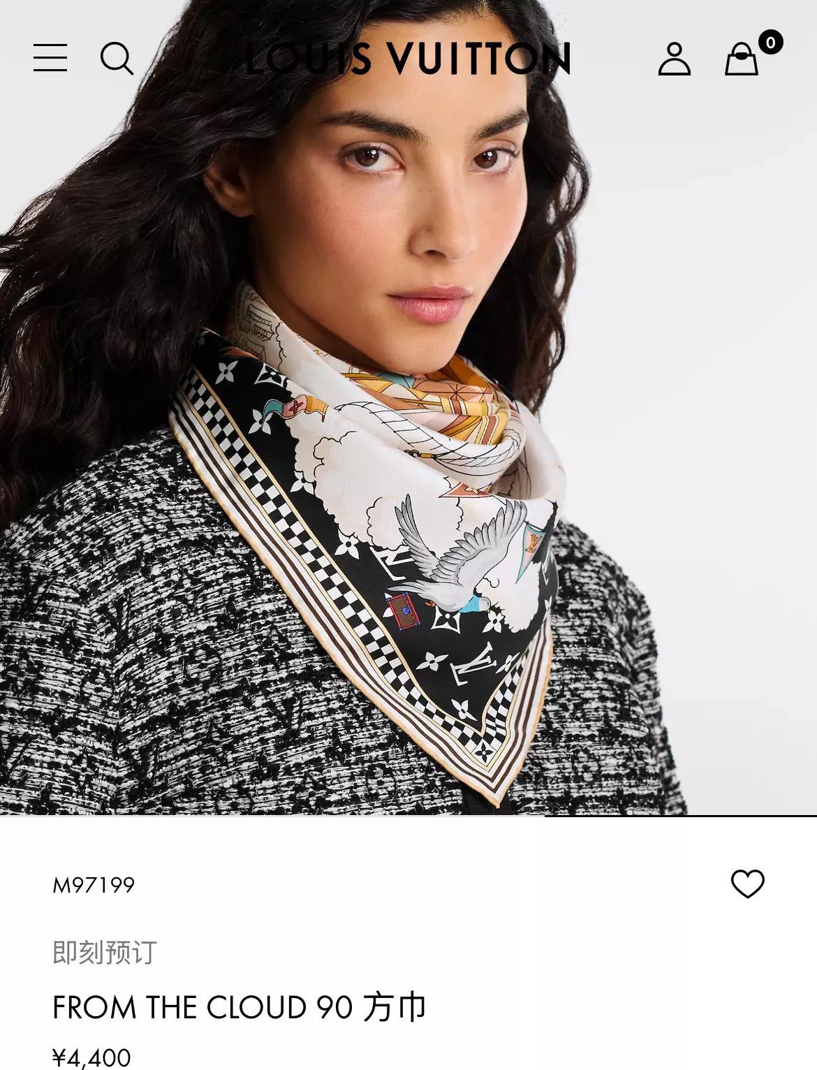 25秋 From The Cloud 絲巾｜黑色熱氣球圖騰｜90×90cm 斜紋真絲