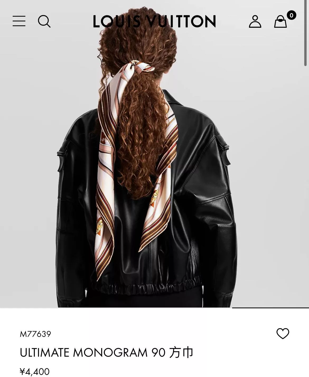 M77639 Ultimate Monogram 絲巾｜鏈條掛鎖撞色圖騰｜90×90cm 真絲方巾