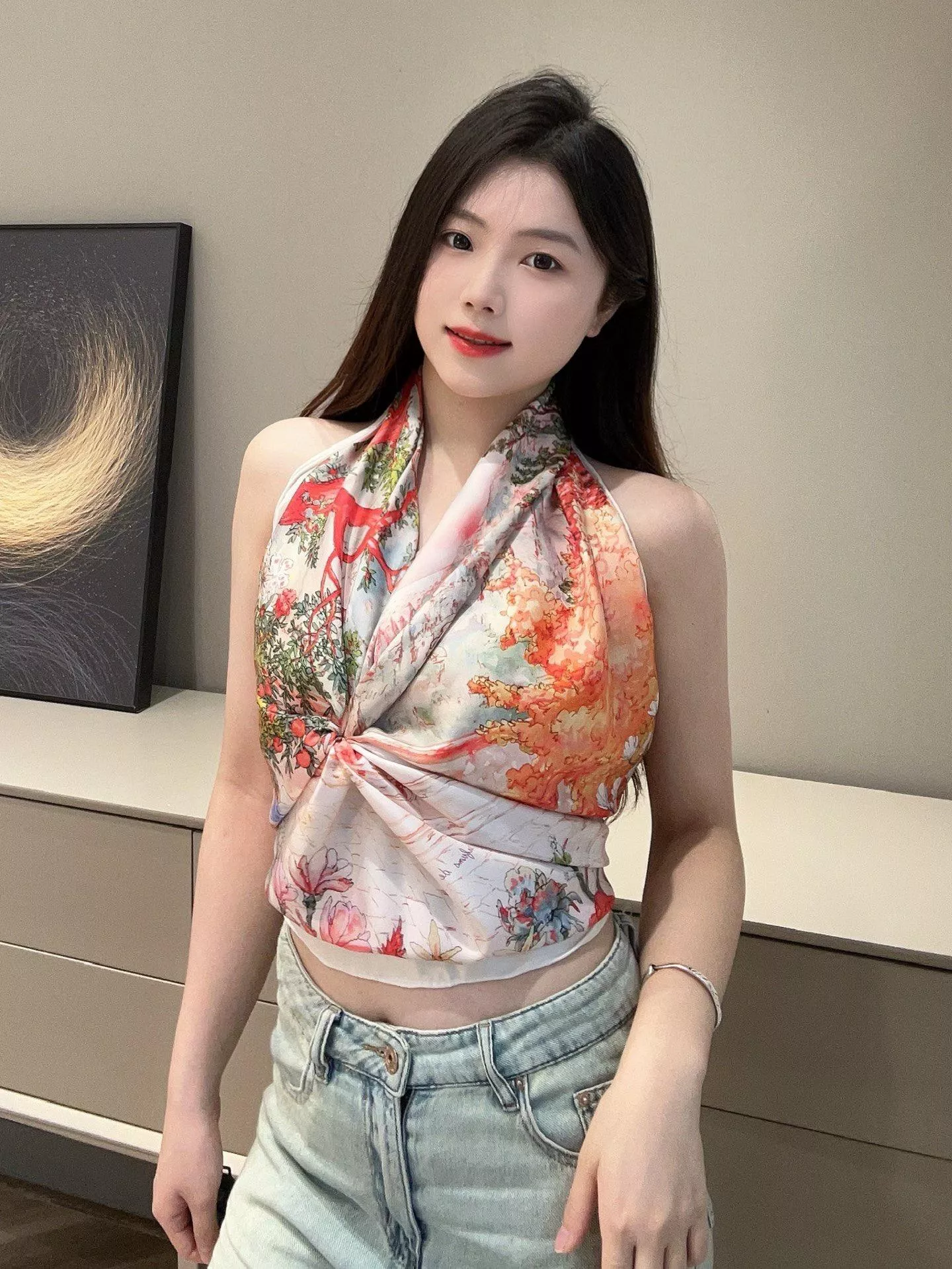 《地中海香氛絲巾》粉色｜Méditerranée｜90x90cm 真絲款｜M93378