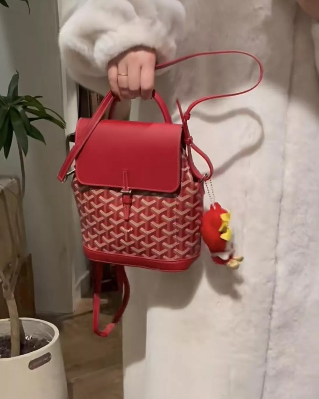 新版本・ Goyard mini雙肩包《Alpin》紅色｜頭層牛皮・多種背法｜23cm