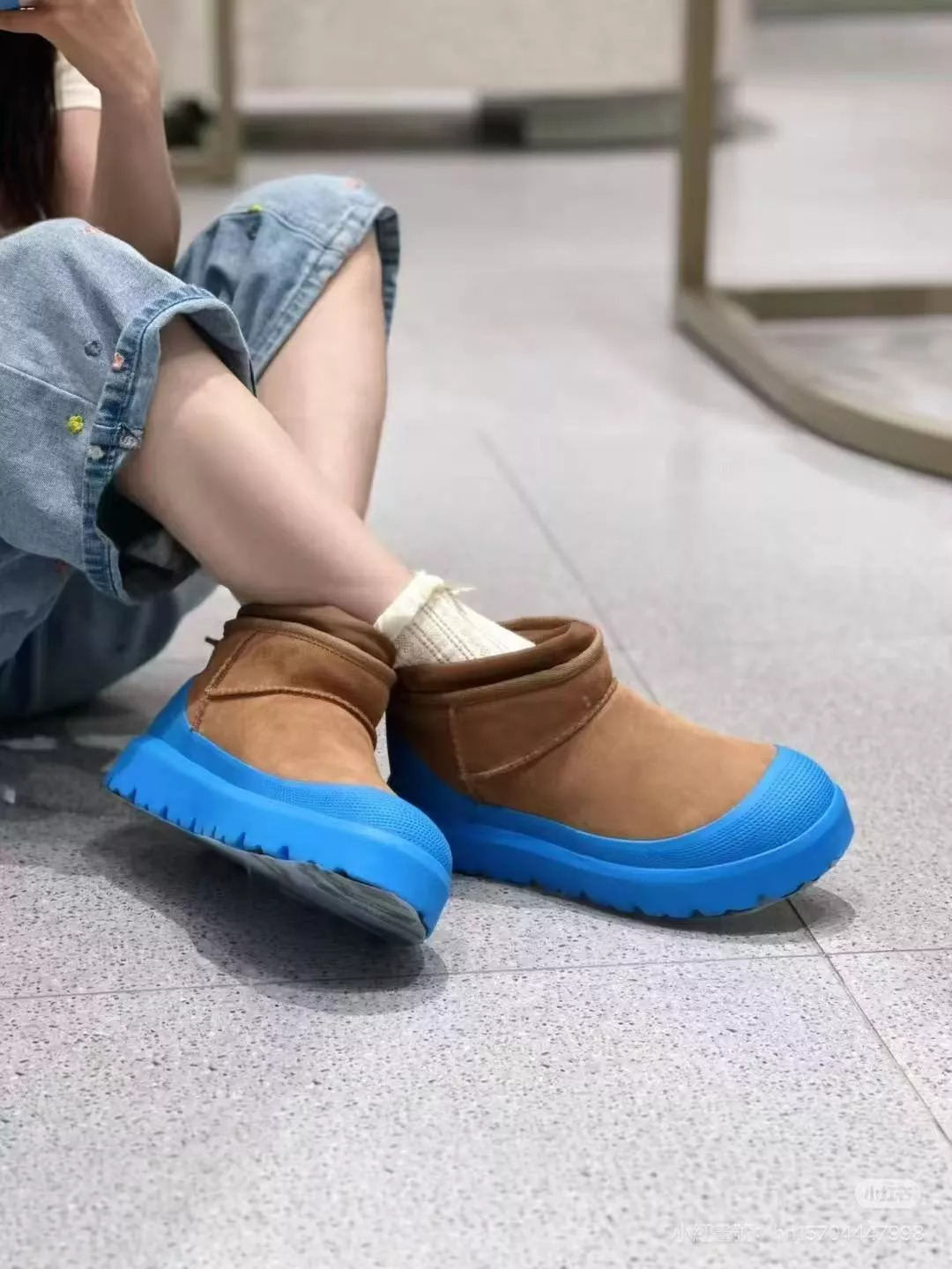 UGG 男女同款 藍底 Classic Ultra Mini Weather Hybrid 雪靴 35-45