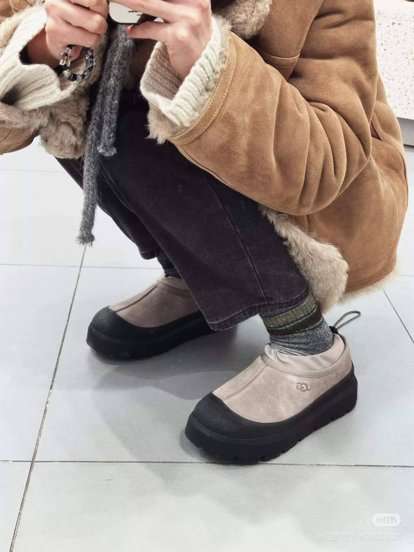 UGG Weather Hybrid 灰色 經典防水短靴｜王一博同款｜35–44碼