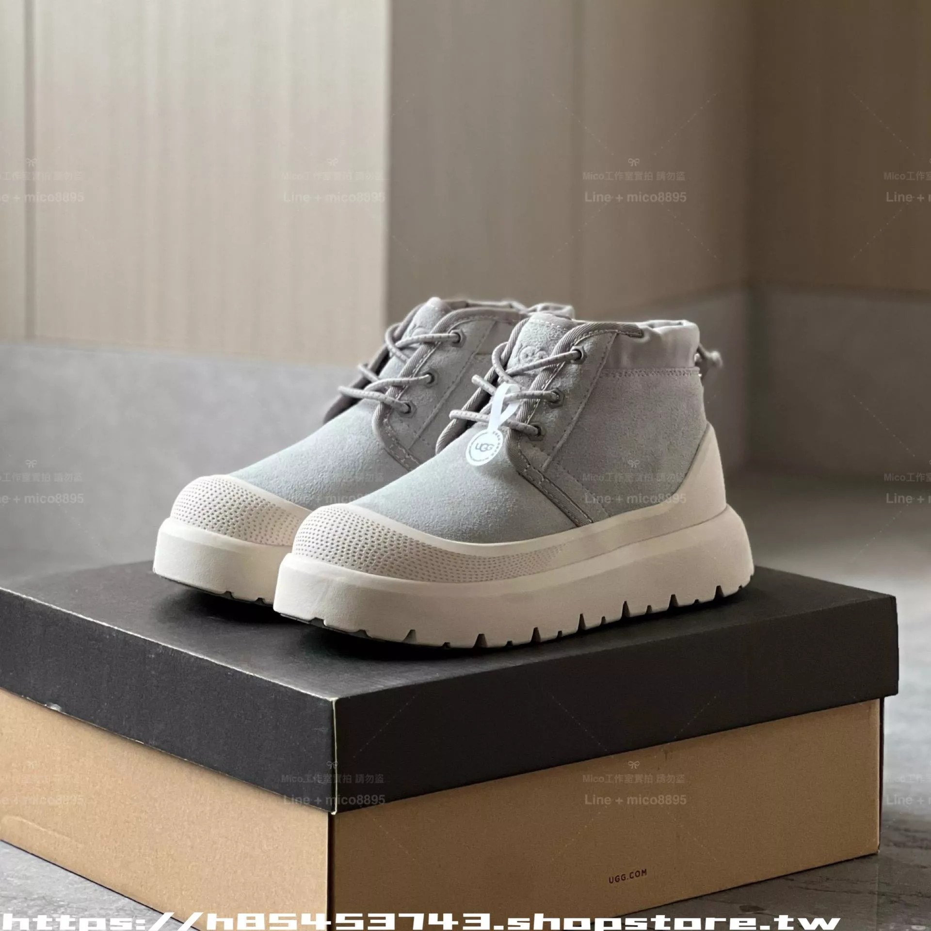 UGG 淺灰色 Neumel Weather Hybrid 繫帶防水短靴 35-44