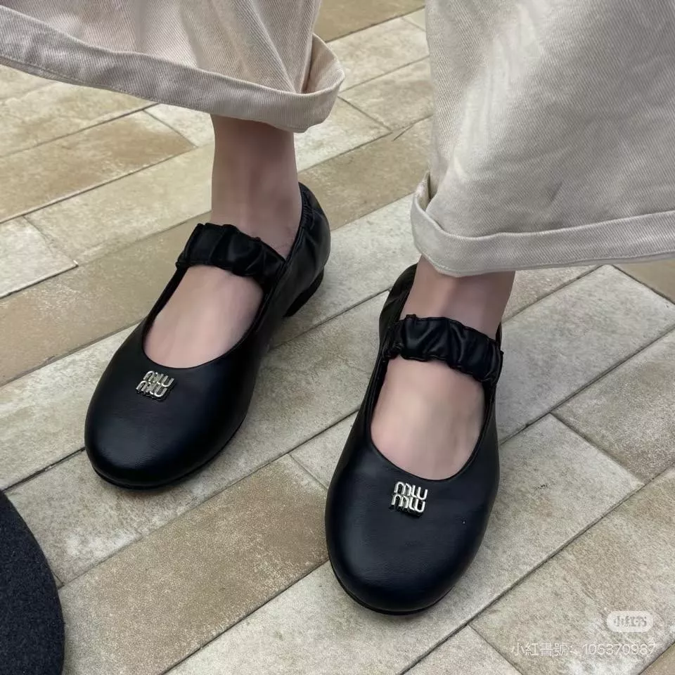 Miumiu 法式復古一字帶芭蕾舞鞋｜黑色平底鞋｜瑪莉珍女鞋｜35–40
