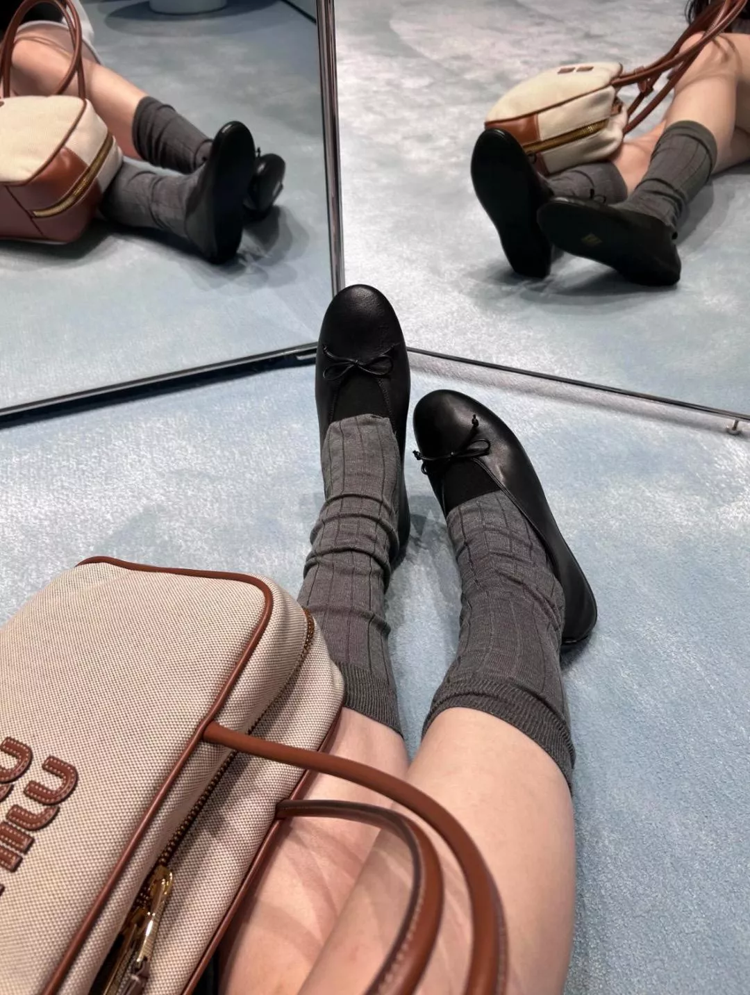 Miu Miu 25 新品 Nappa 黑色 羊皮芭蕾舞鞋｜平底｜35–40