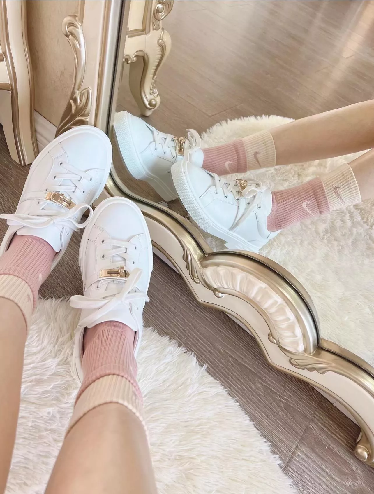 Hermes Day Kelly 休閒運動鞋｜玫瑰金扣小白鞋｜35–40