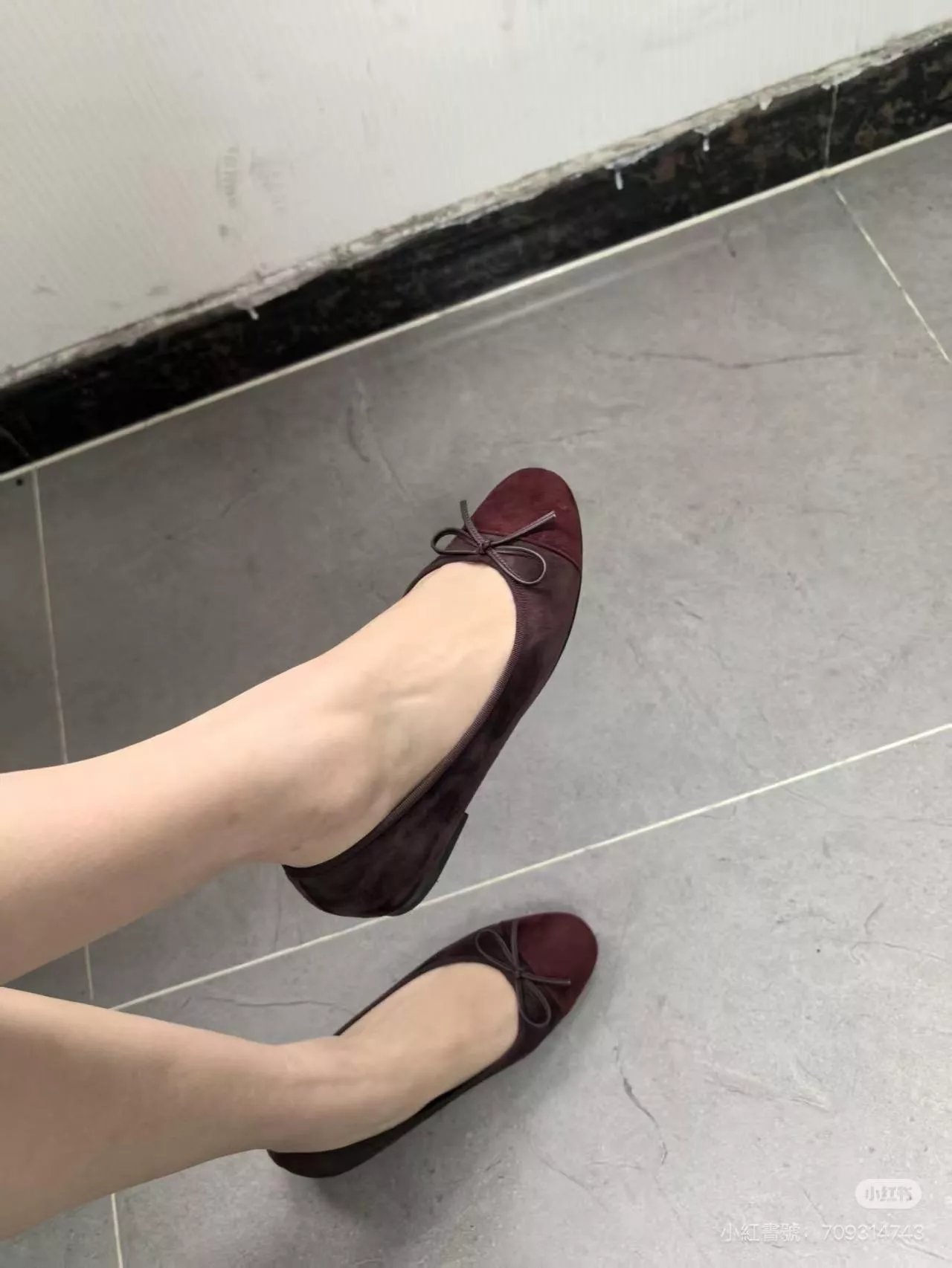 25s 秋冬新色 咖色拼紅酒色｜芭蕾舞鞋｜羊反絨平底鞋｜法式百搭女鞋｜35–41