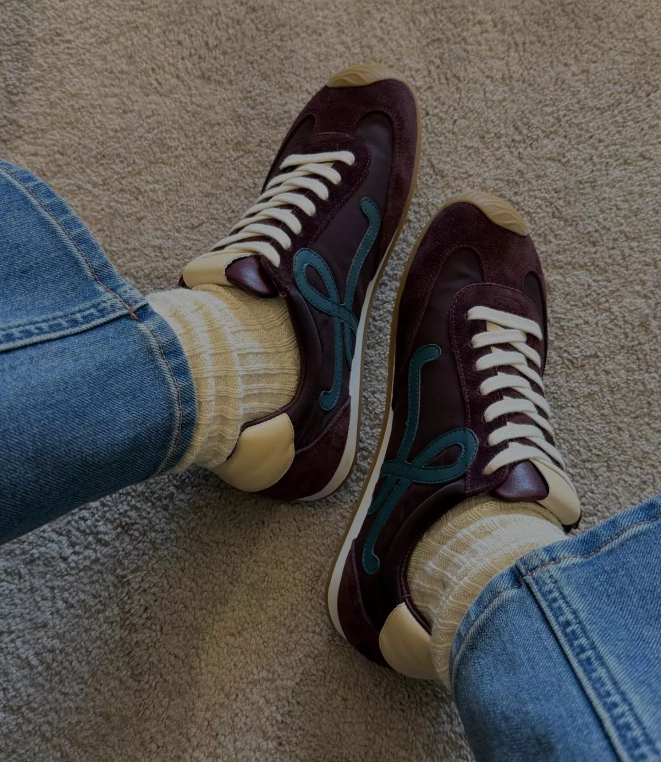 Loewe 早春 芭蕾舞運動鞋 深酒紅 Ballet Sneaker｜女35–40 男39–44