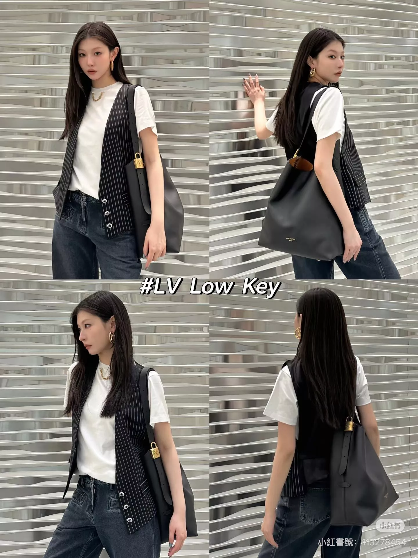 Low Key Hobo MM 大號手袋 肩背包｜柔軟牛皮革｜黑色 M24856｜31×35×18cm